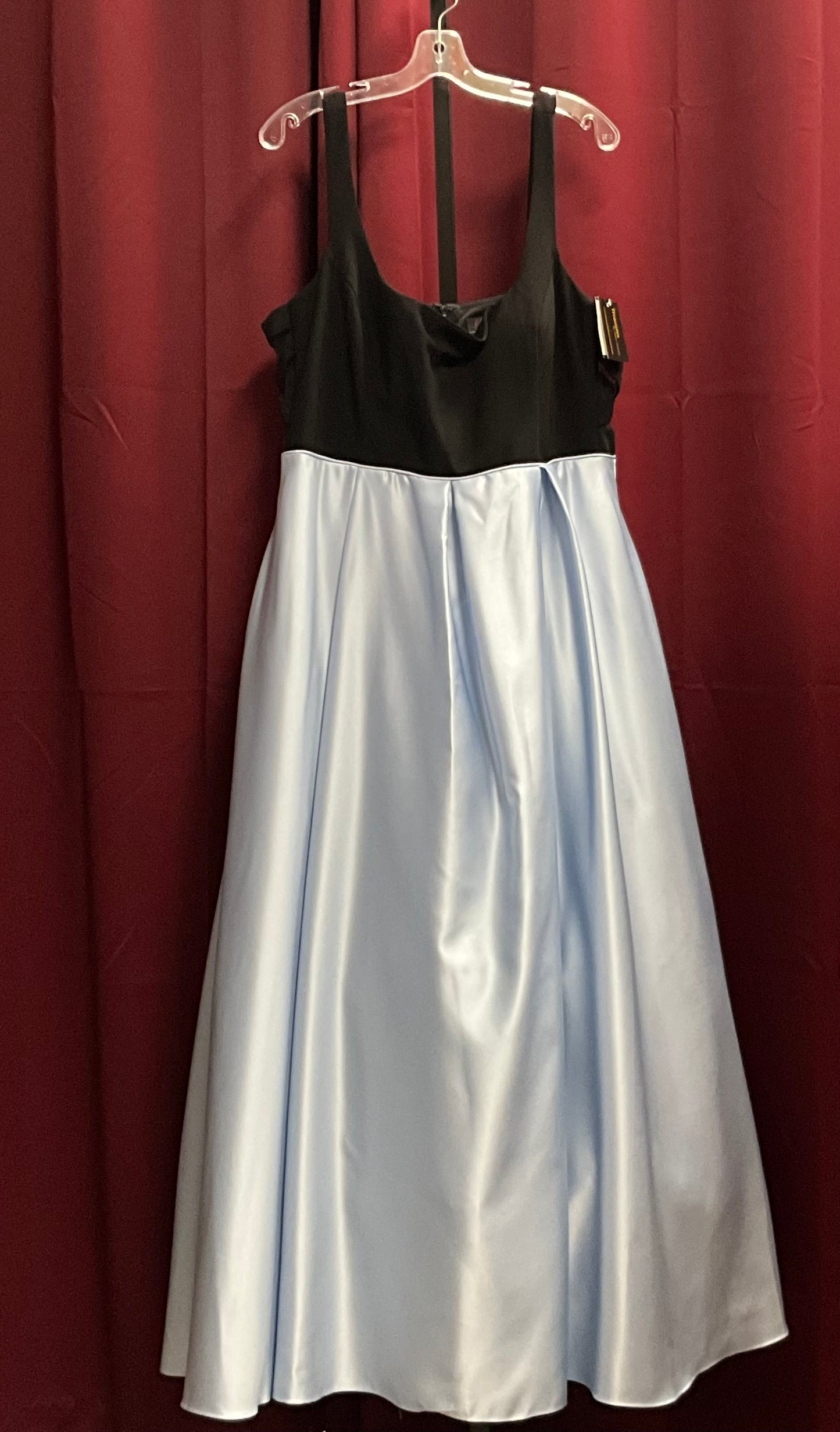 Blondie Nites by Stacy Sklar A Line Blue Gown with Pockets
