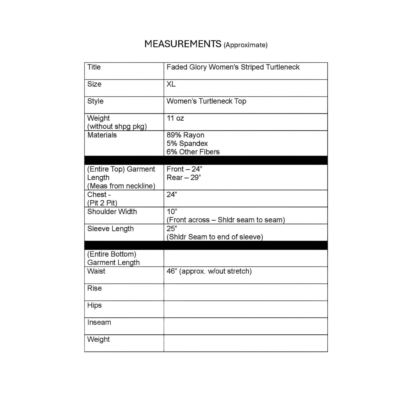 Faded Glory Women's Purple Striped Turtle Neck