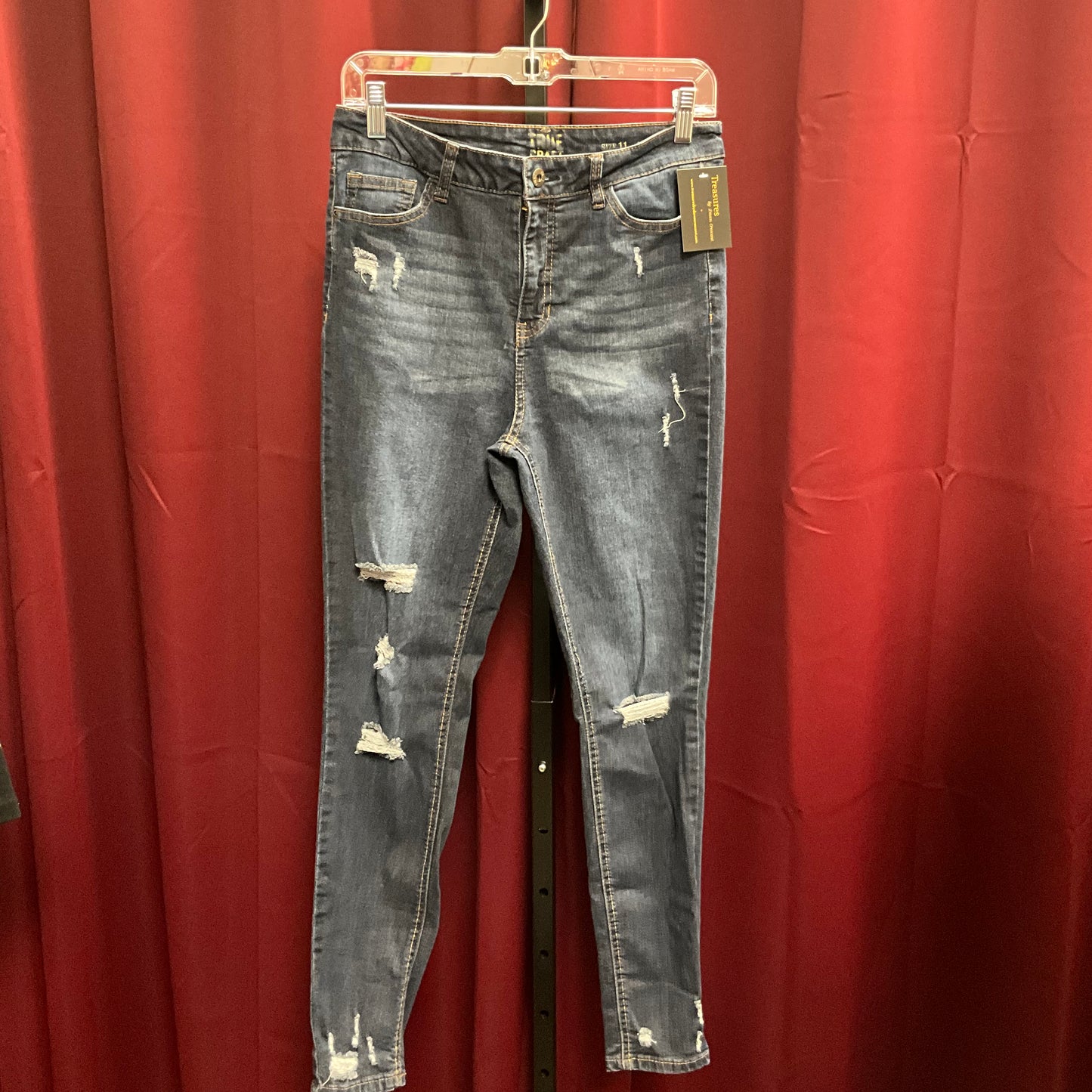 True Craft Women's Distressed Blue Jeans