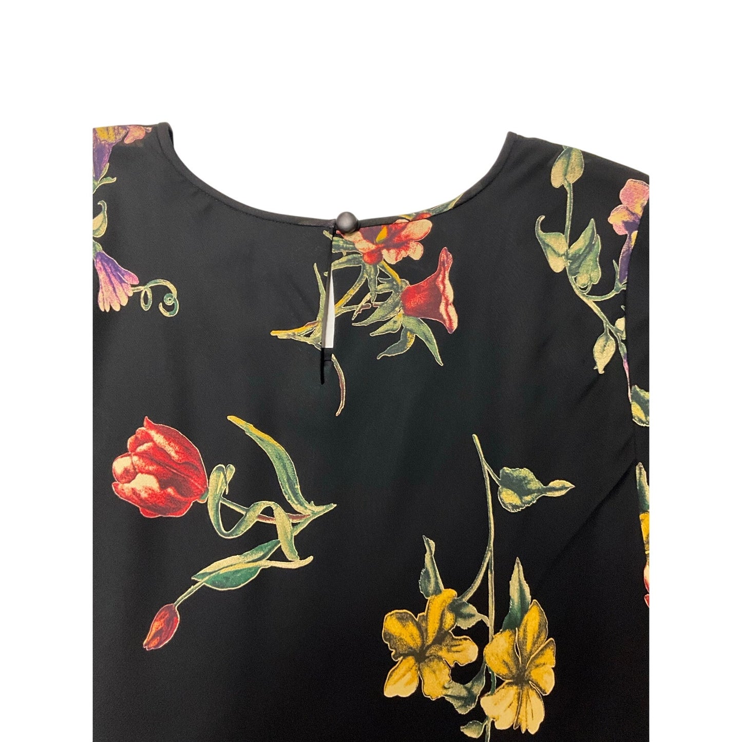 Liz Clairborne Black Floral Print Mini Dress