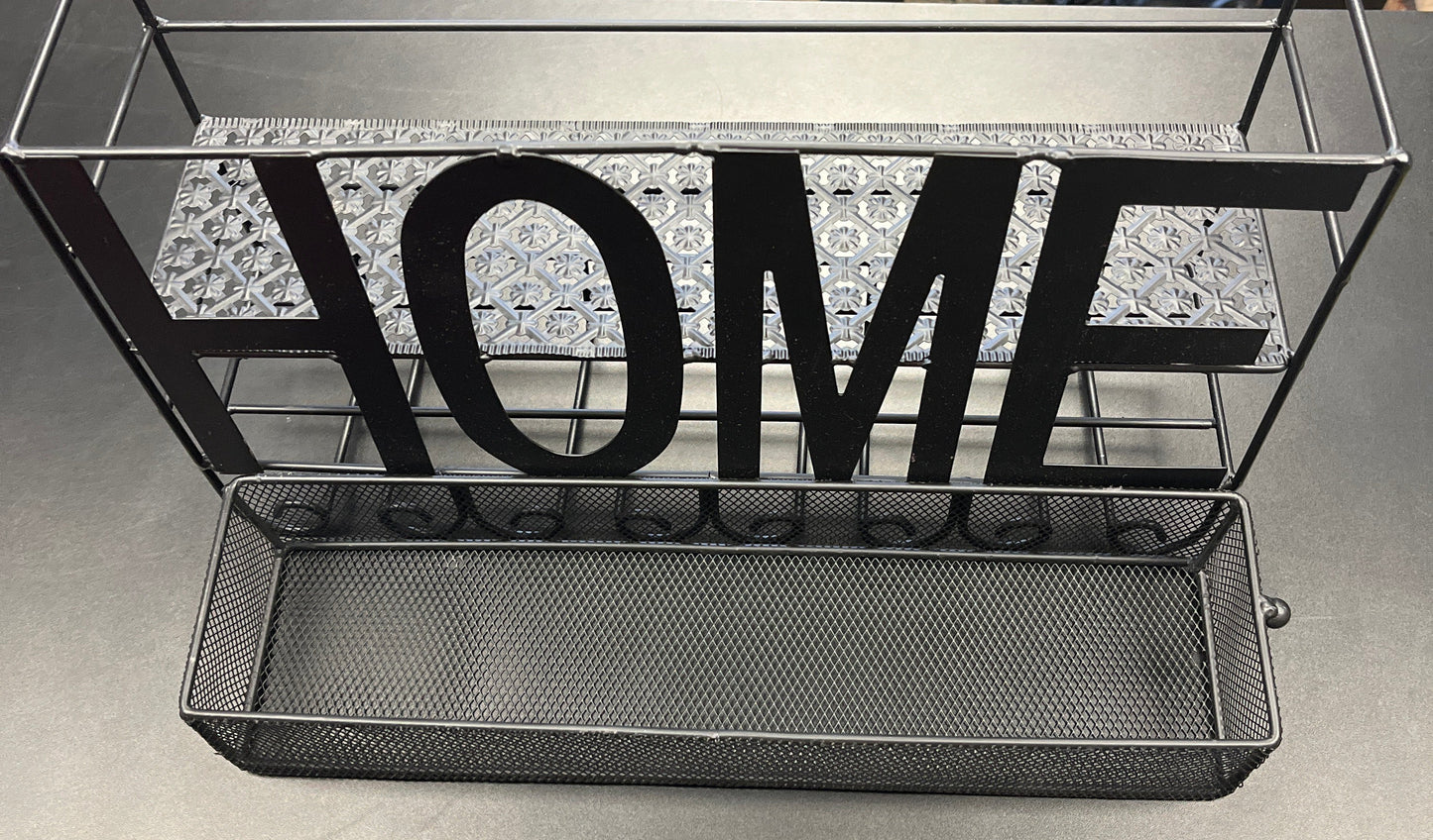 Home Black Wall Mount Metal Wine Rack