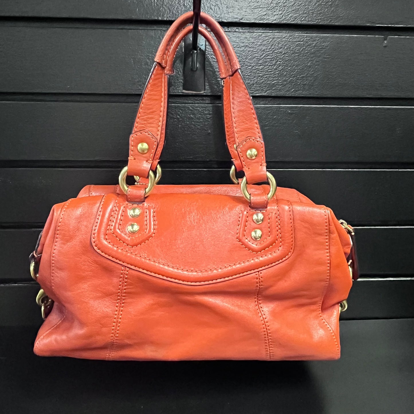 Coach Orange Leather Shoulder Handbag