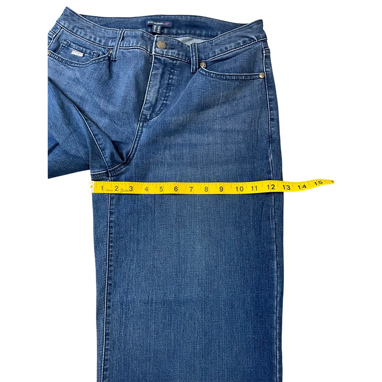 Isaac Mizrahi Live Women’s Size 10 Wide-Leg Crop Jeans Medium Wash Denim