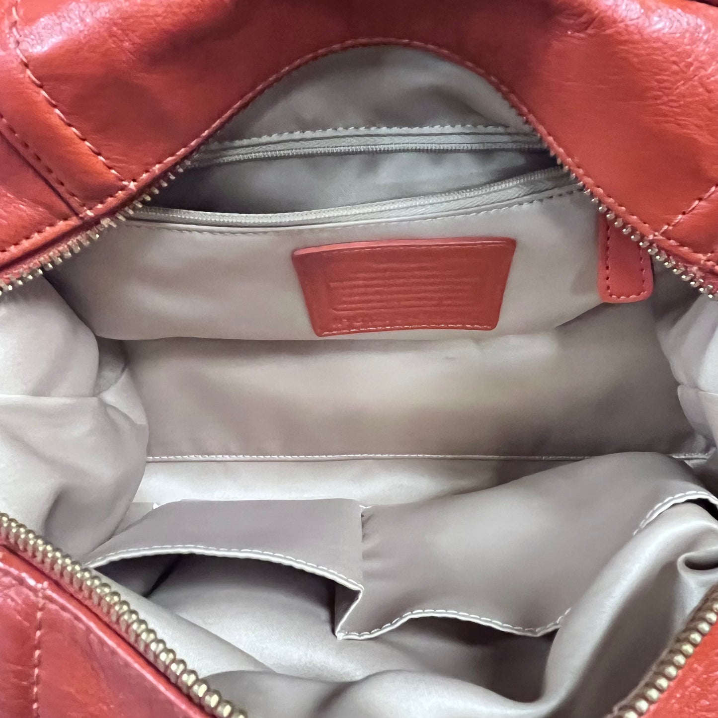 Coach Orange Leather Shoulder Handbag