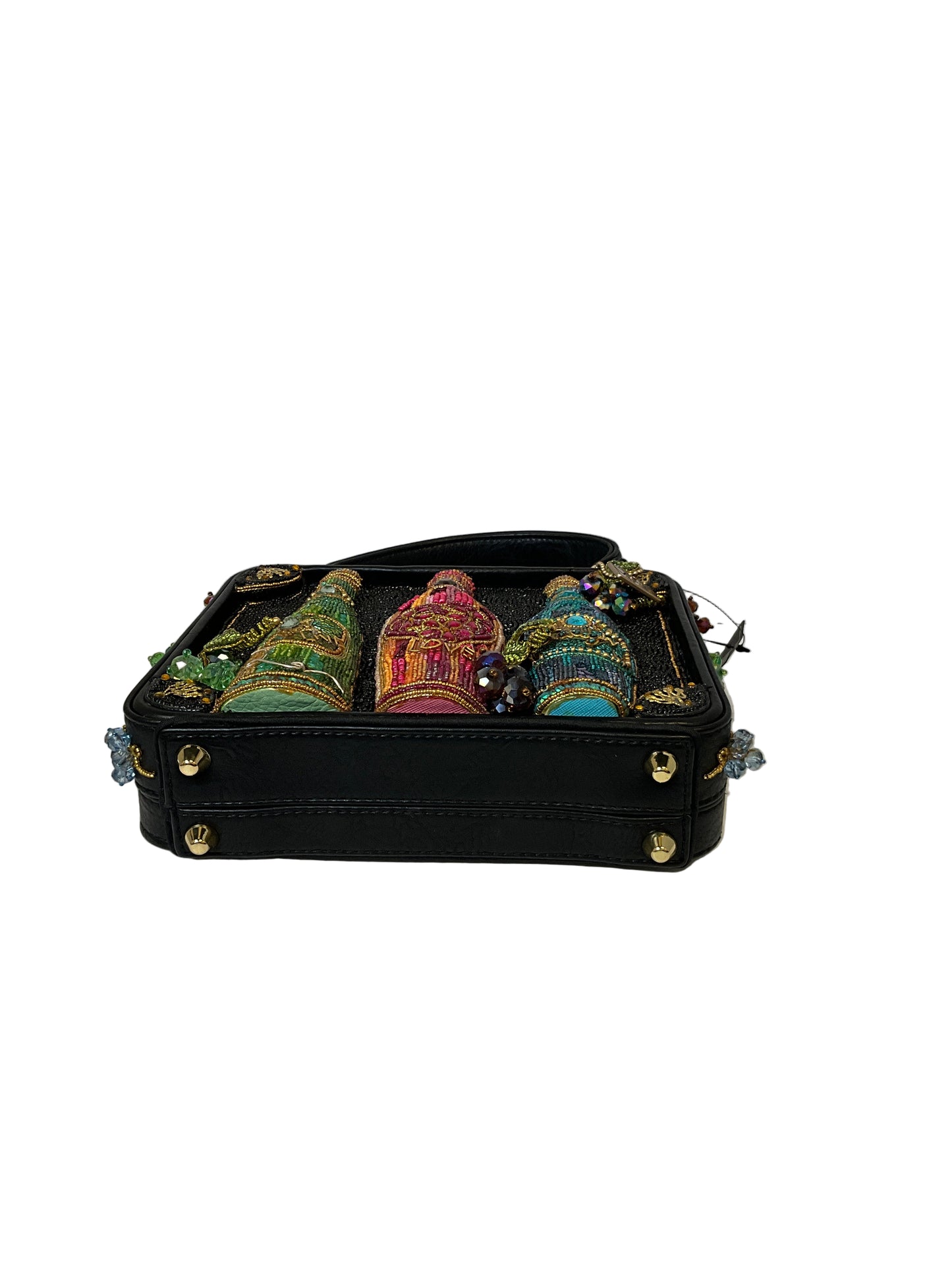 Mary Frances In the Spirit Cocktails Black Beaded Novelty Handbag
