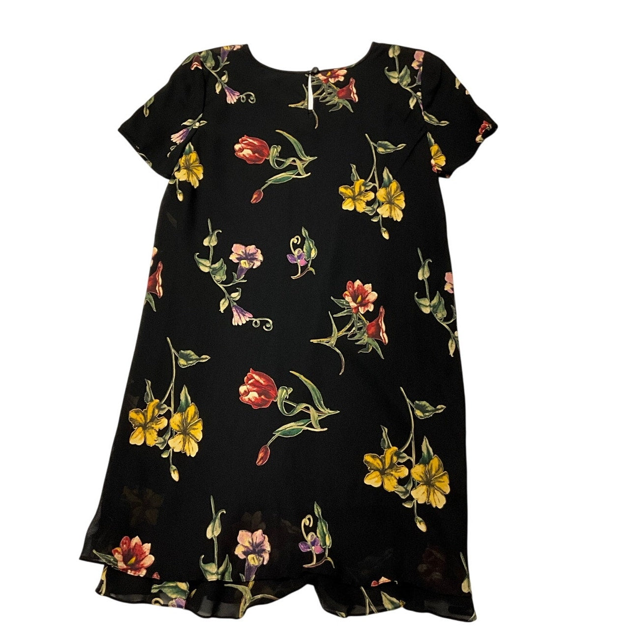 Liz Clairborne Black Floral Print Mini Dress