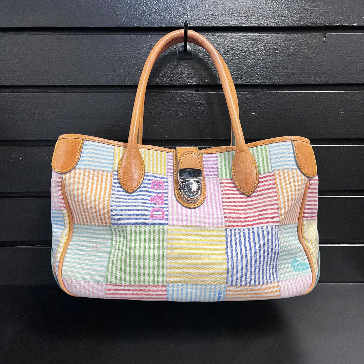 Dooney & Bourke Multi-Color Panel Print Satchel Handbag