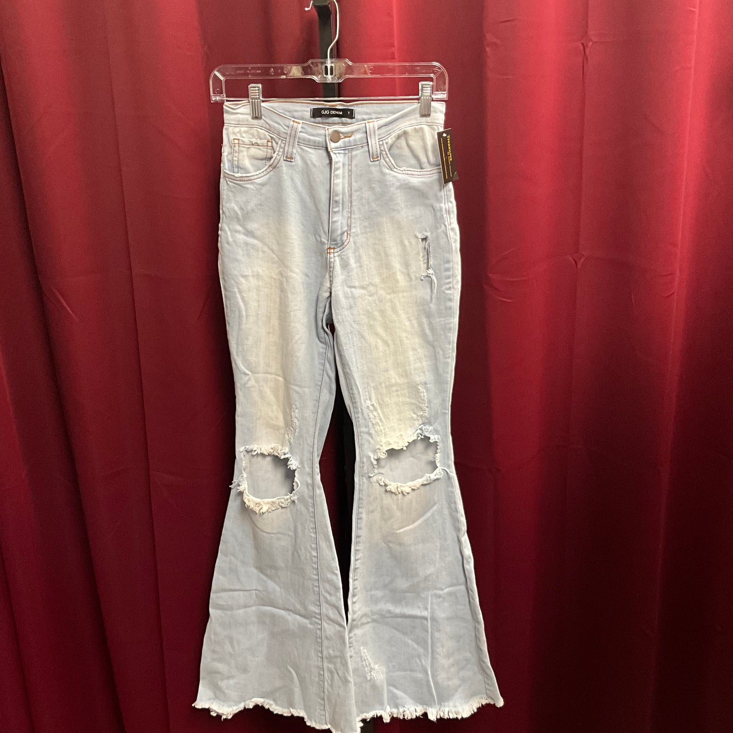 GJG Women's Denim Light Washed Flare Legged Jeans