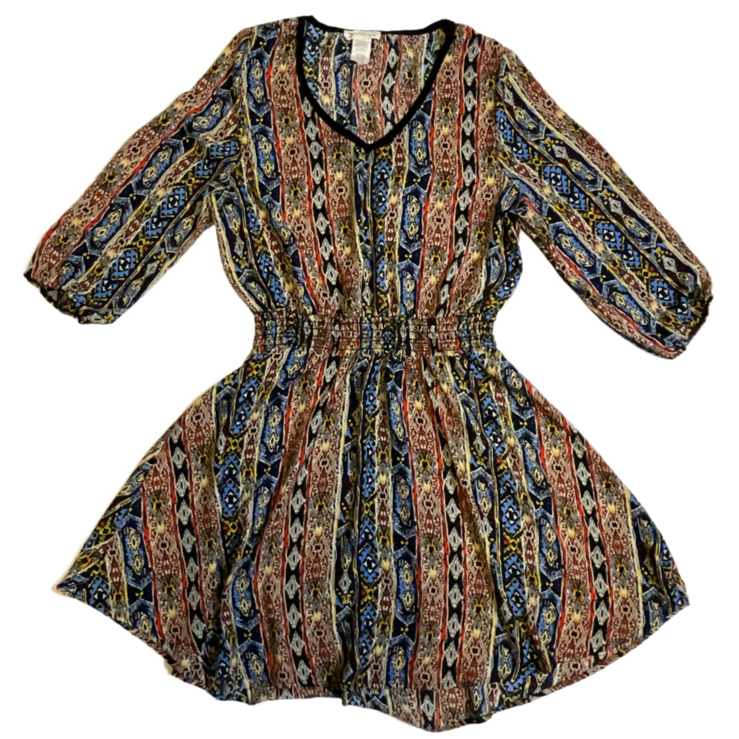 R2D Apparel Tribal Print Peasant Top