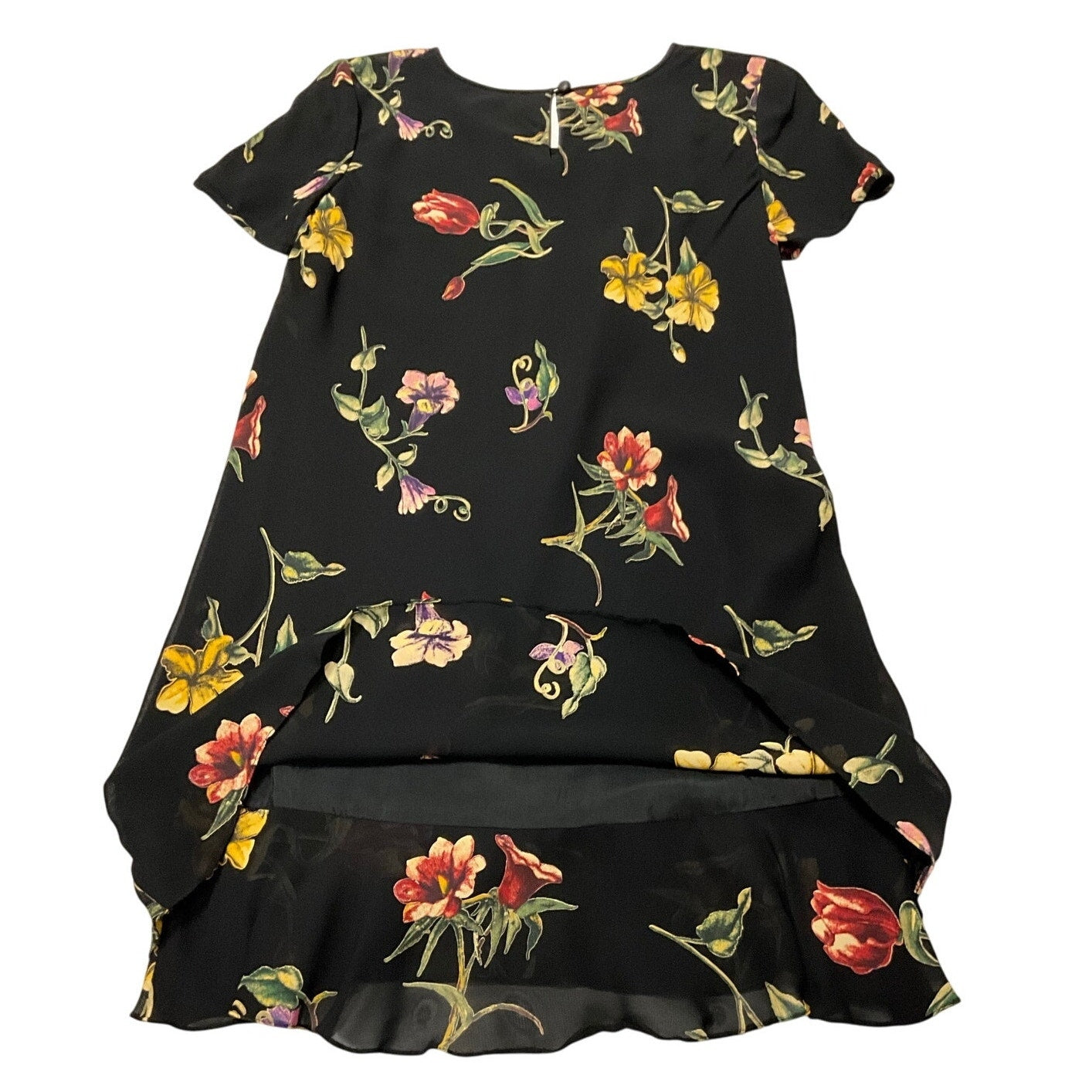 Liz Clairborne Black Floral Print Mini Dress