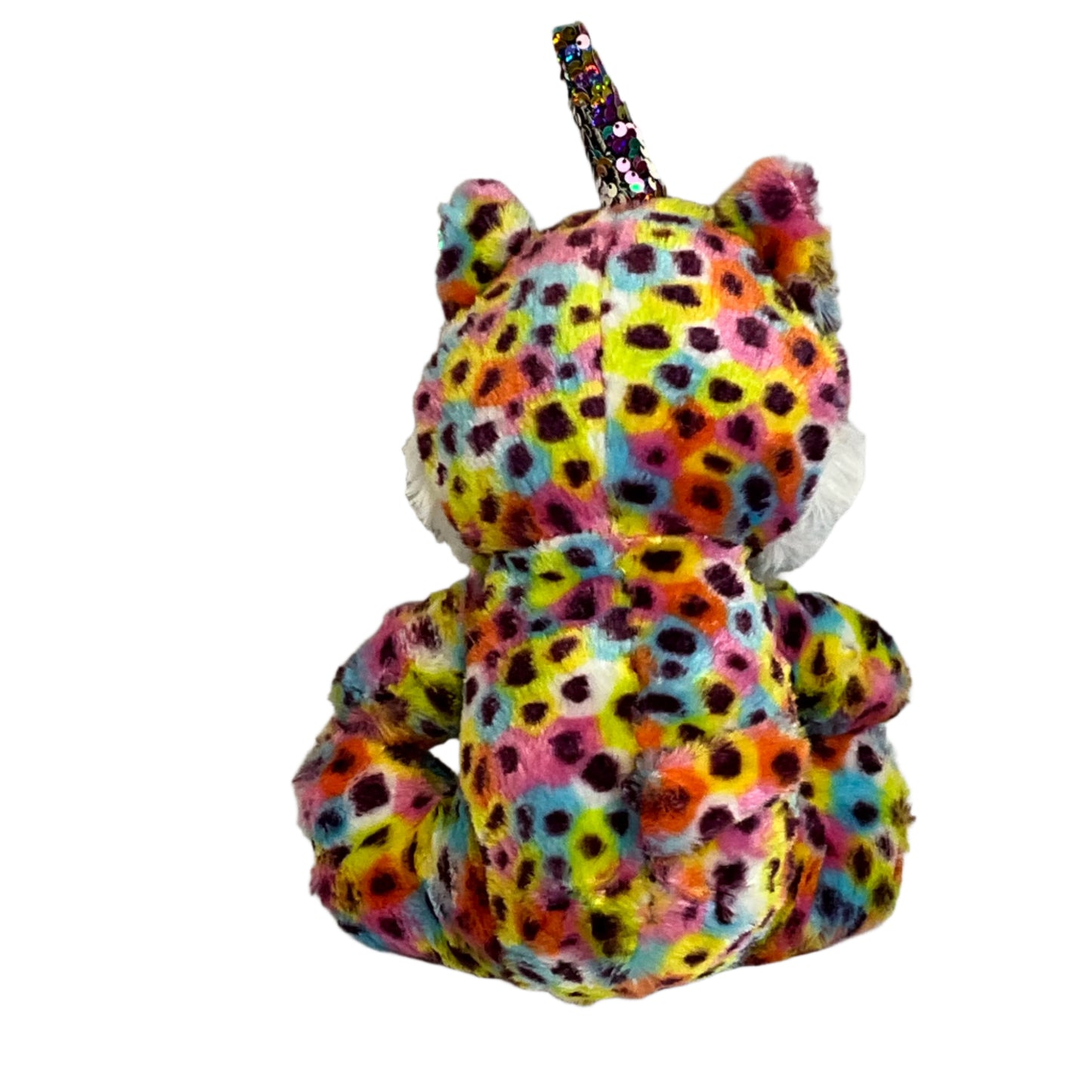 Sequin Rainbow Stuffed Cat Unicorn