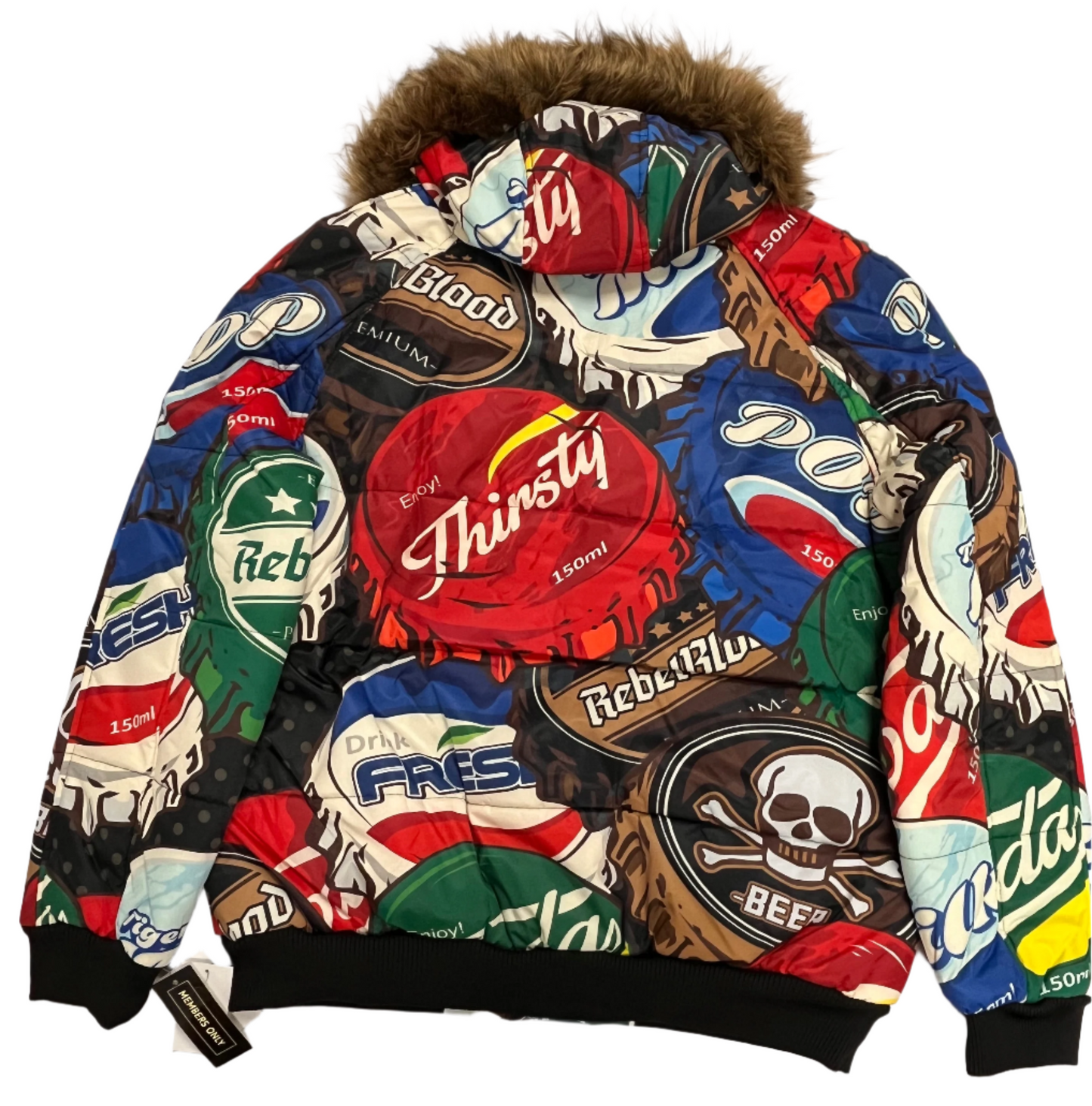 Members Only Men's Novelty Print Hooded Coat