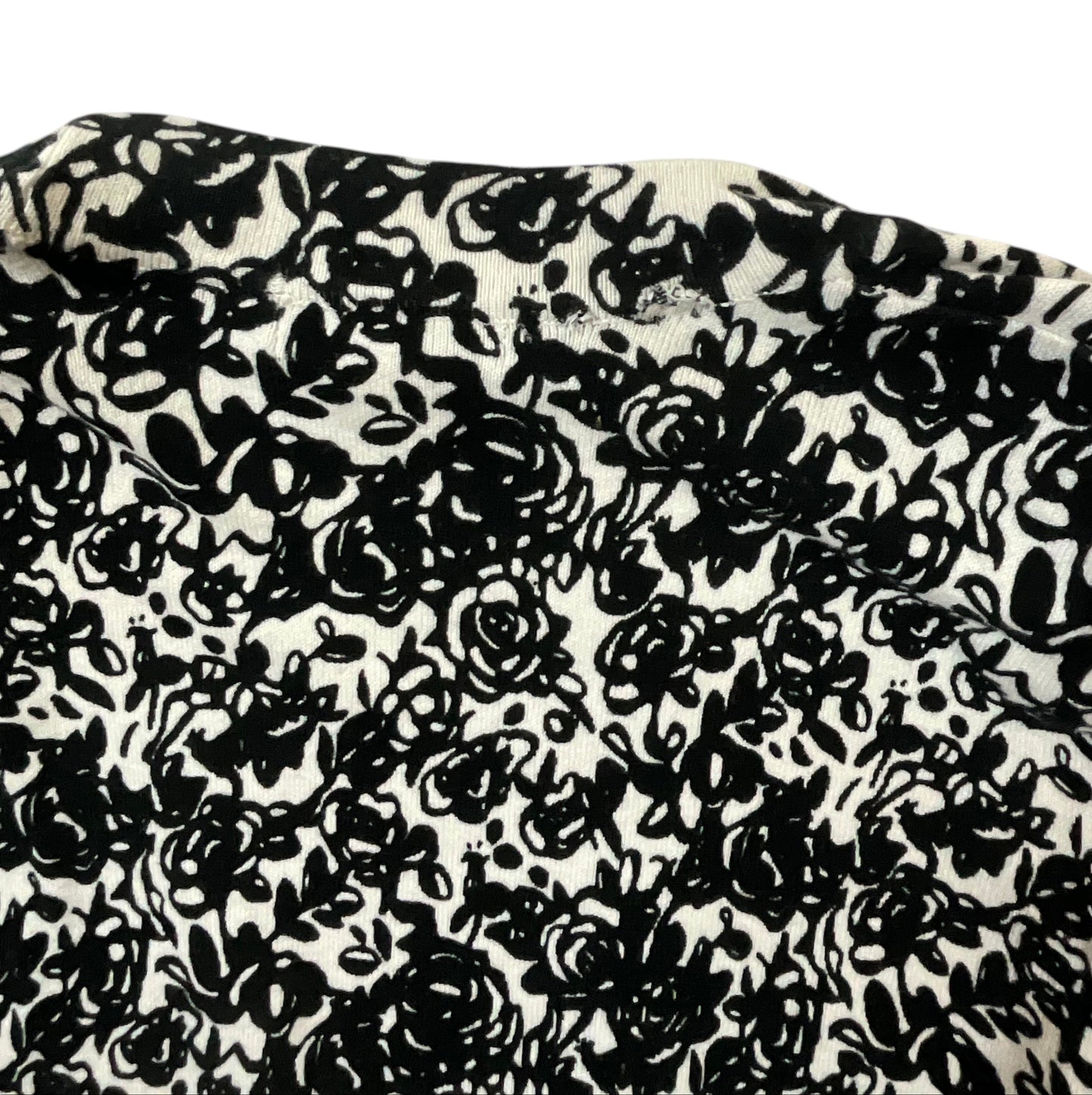 Sarah Spencer Womens XL Black Ivory Floral Open Front Cardigan 3/4 Sleeve