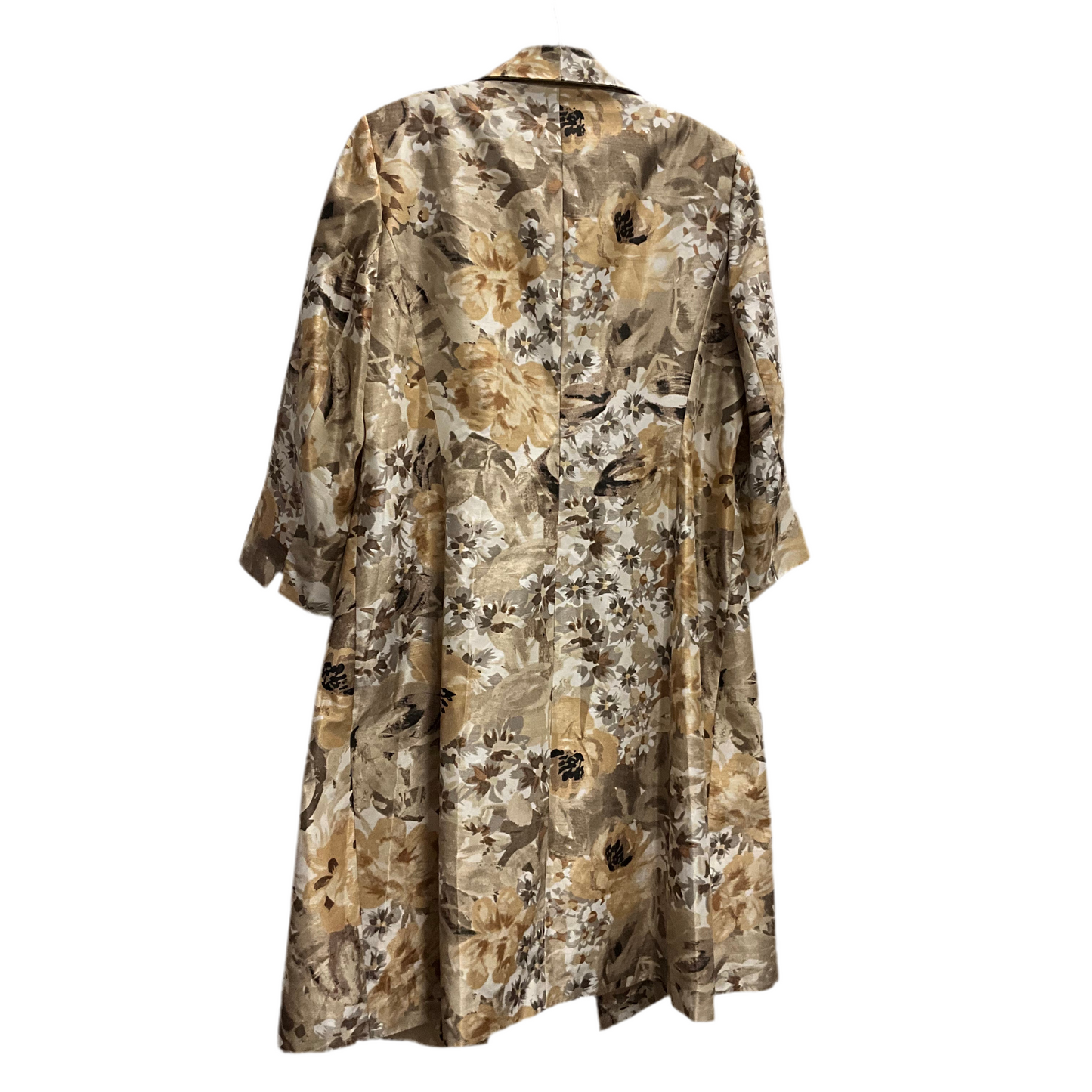 John Meyer Women's Tan Long Floral Trench Coat