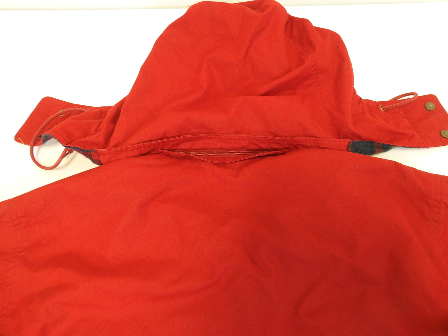 Eddie Bauer Women's Wool Lined Red Hooded Chore Barn Coat