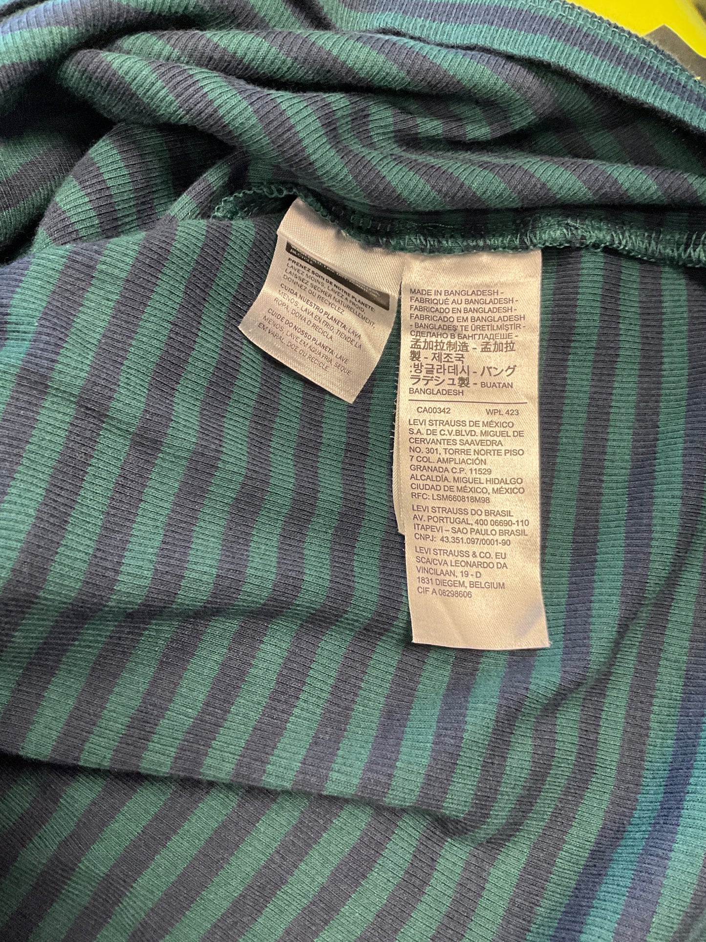 Levi's Women's Green Striped Everyday Bodyfit Turtleneck