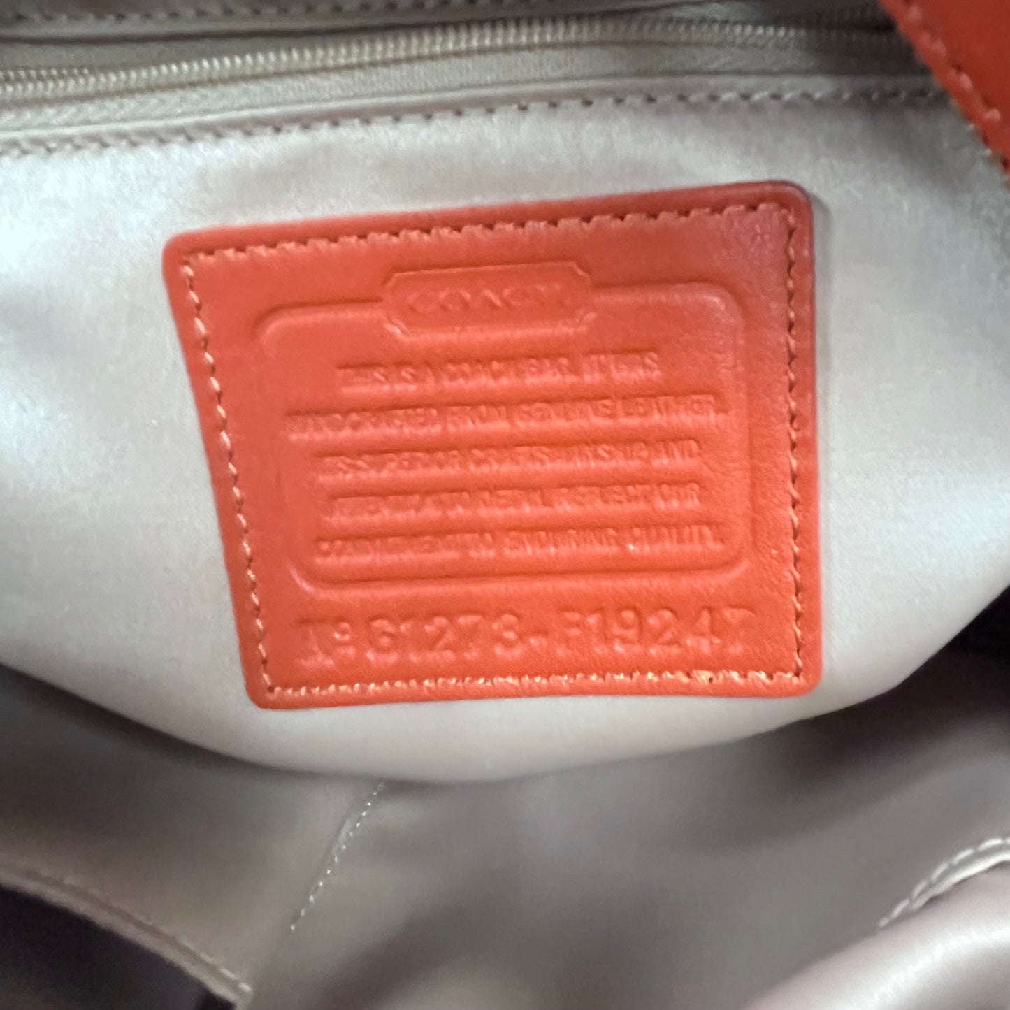 Coach Orange Leather Shoulder Handbag