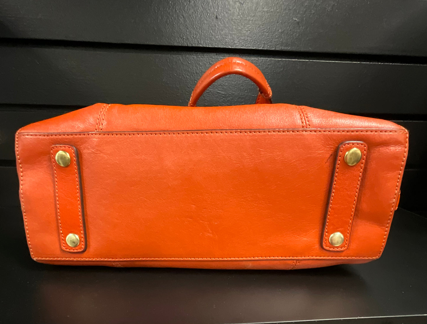 Coach Orange Leather Shoulder Handbag