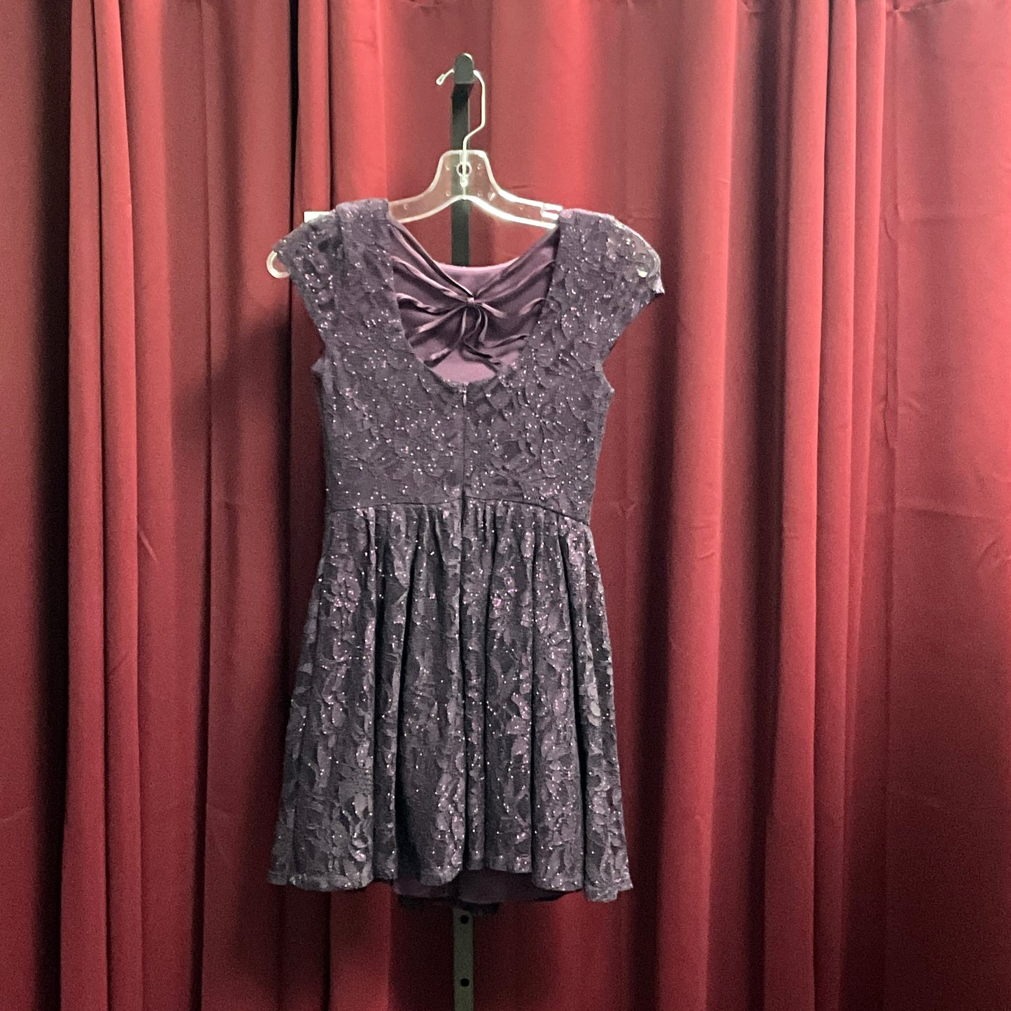 Speechless Purple Lace Overlay A-Line Mini Dress