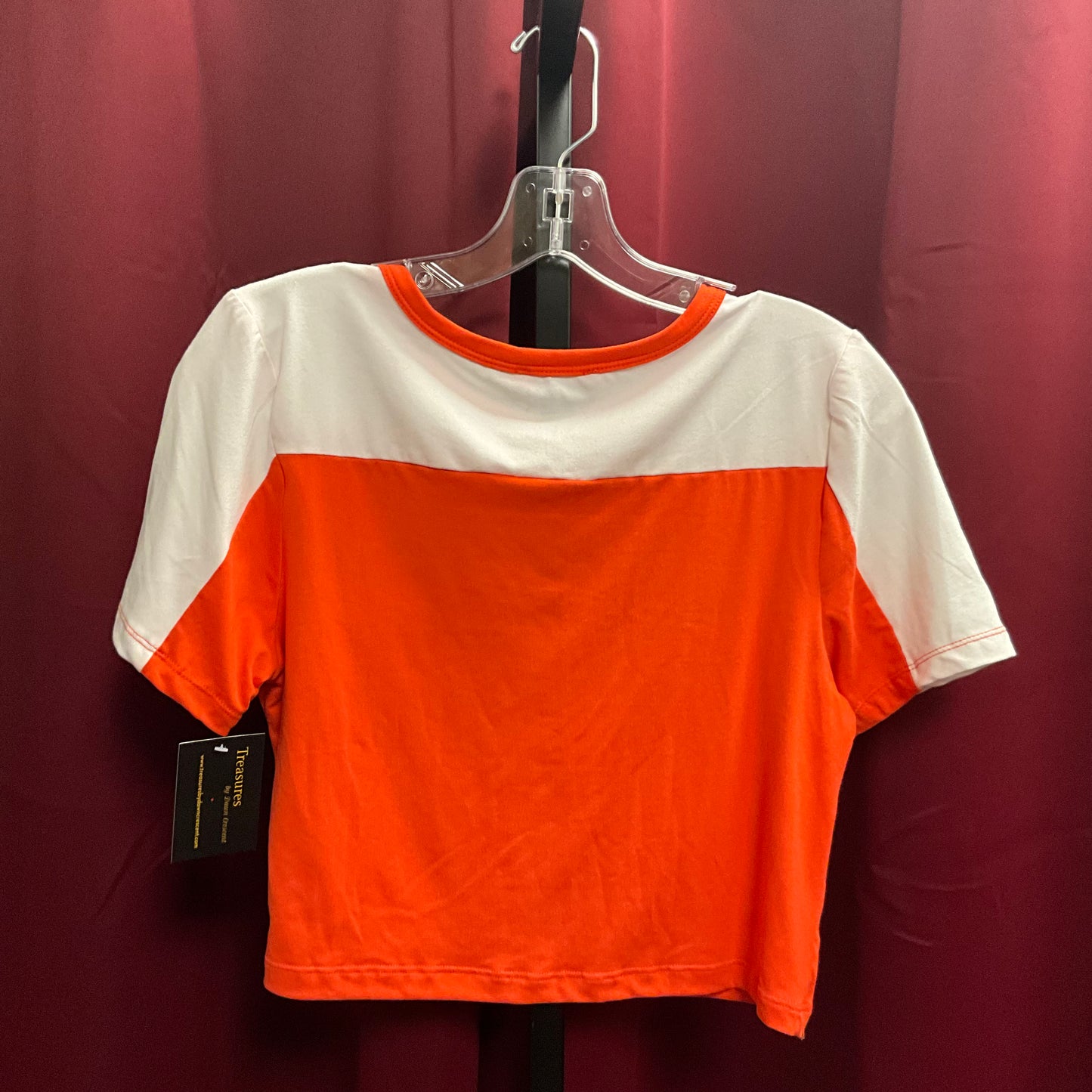 Good Vibes Orange White Crop T-Shirt