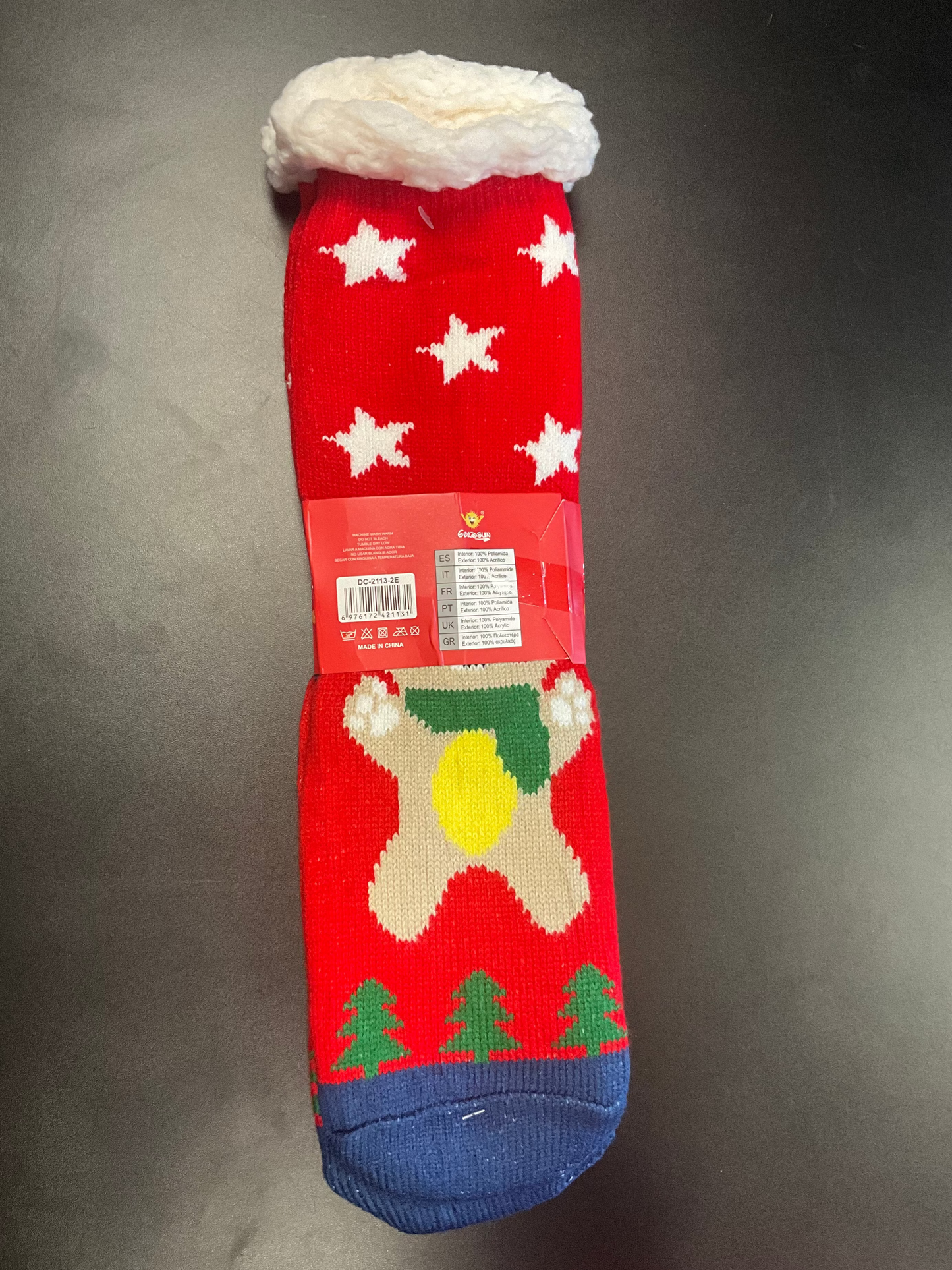 SocMark Women's Red Thermal Christmas Socks