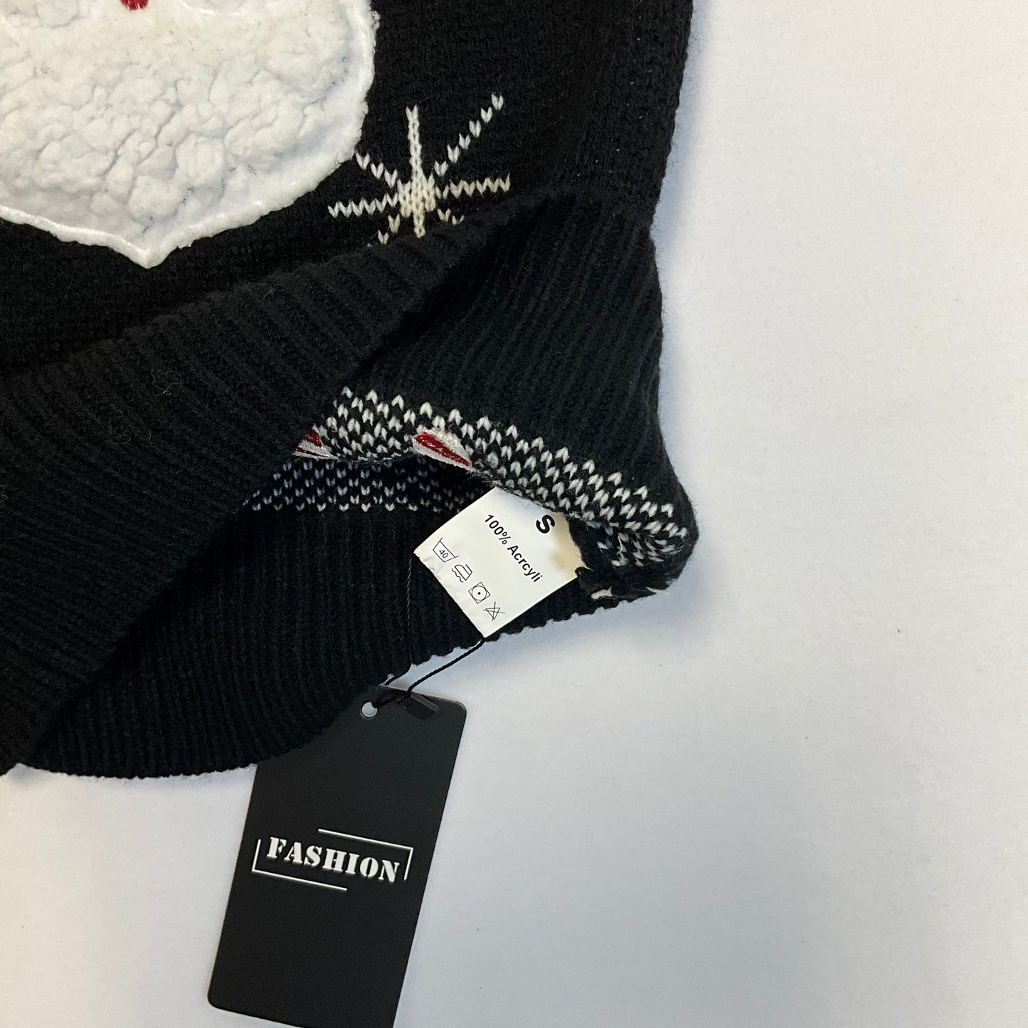 Knitted Cardigan Women's Black Christmas Sweater