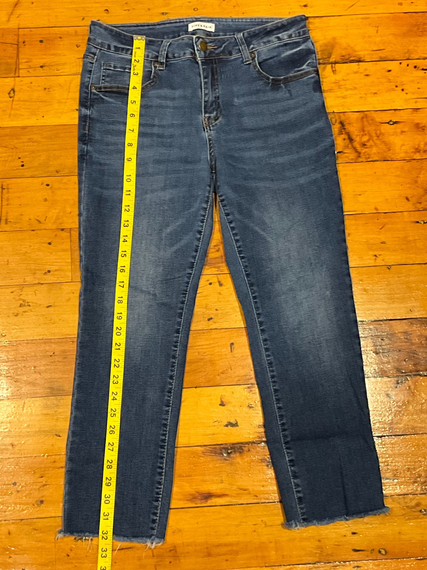 Fire and Rain cropped flare jeans outseam measuring approximately 32 inches