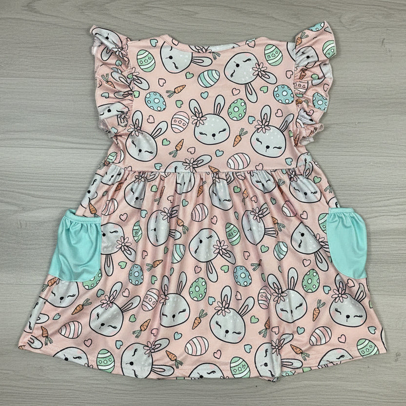 Pete + Lucy Girls Pink Easter Bunny Hop 2pc Pant Set Size 6/6X