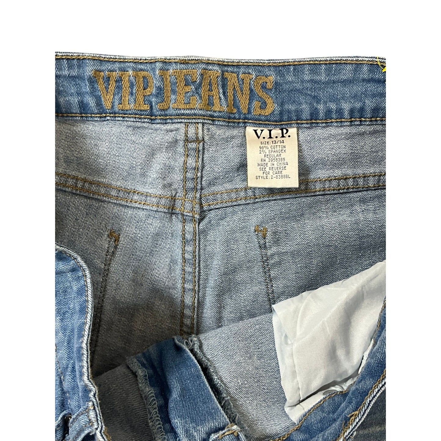 VIP Jeans Distressed Skinny Jeans Juniors Light Wash Ripped Stretch Denim Sz 13/14