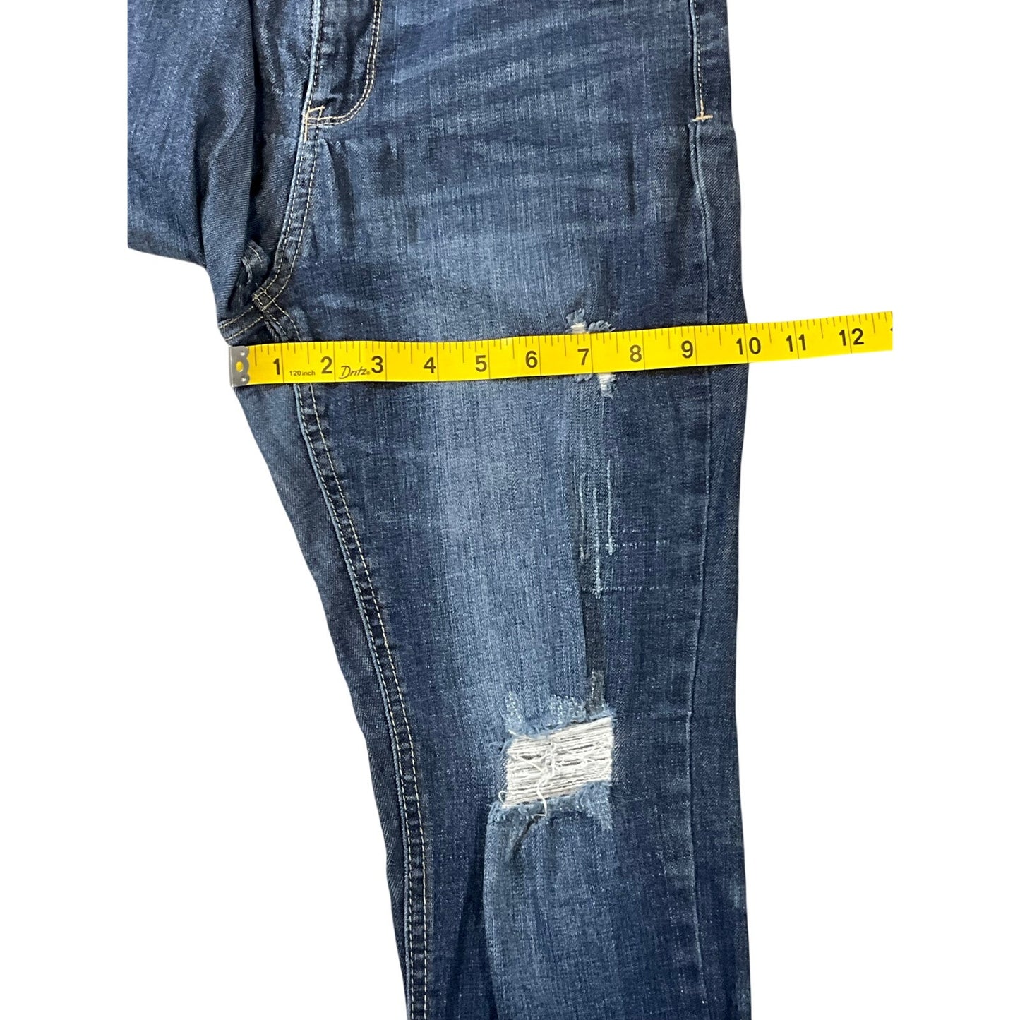 Cello Distressed Skinny Jeans Women's Dark Wash Cuffed Boyfriend Fit Sz 9