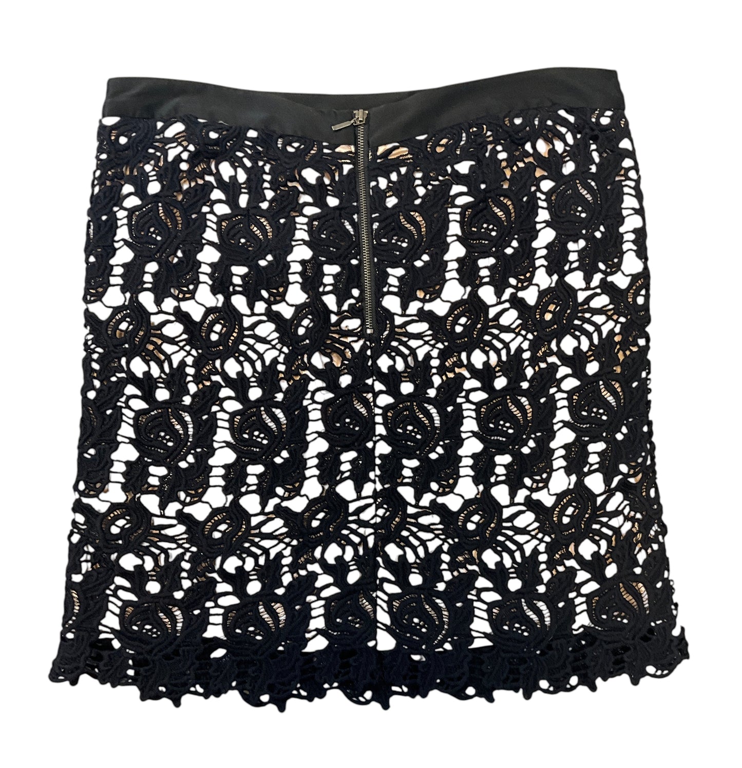 Willi Smith Women's Vintage Black Crochet Lace Pencil Skirt Size 8