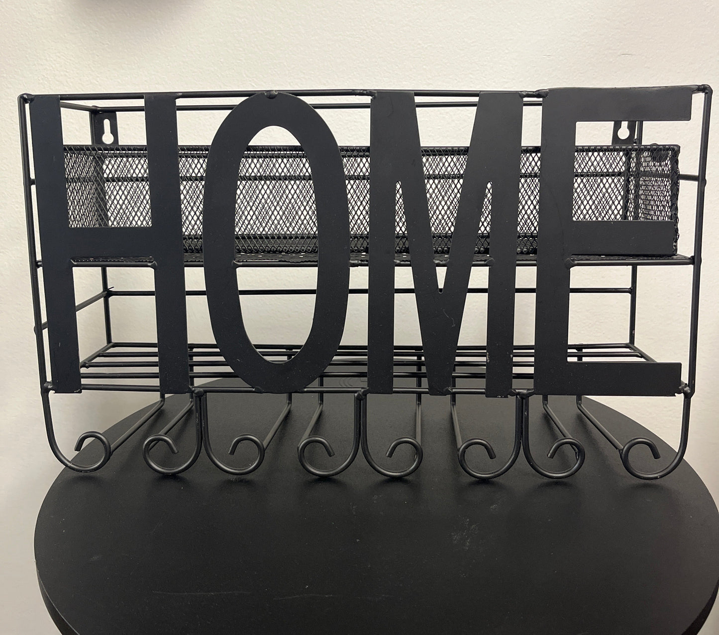 Home Black Wall Mount Metal Wine Rack