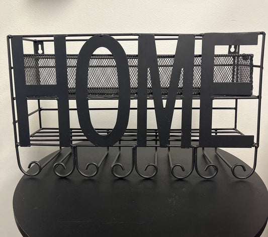 Home Black Wall Mount Metal Wine Rack