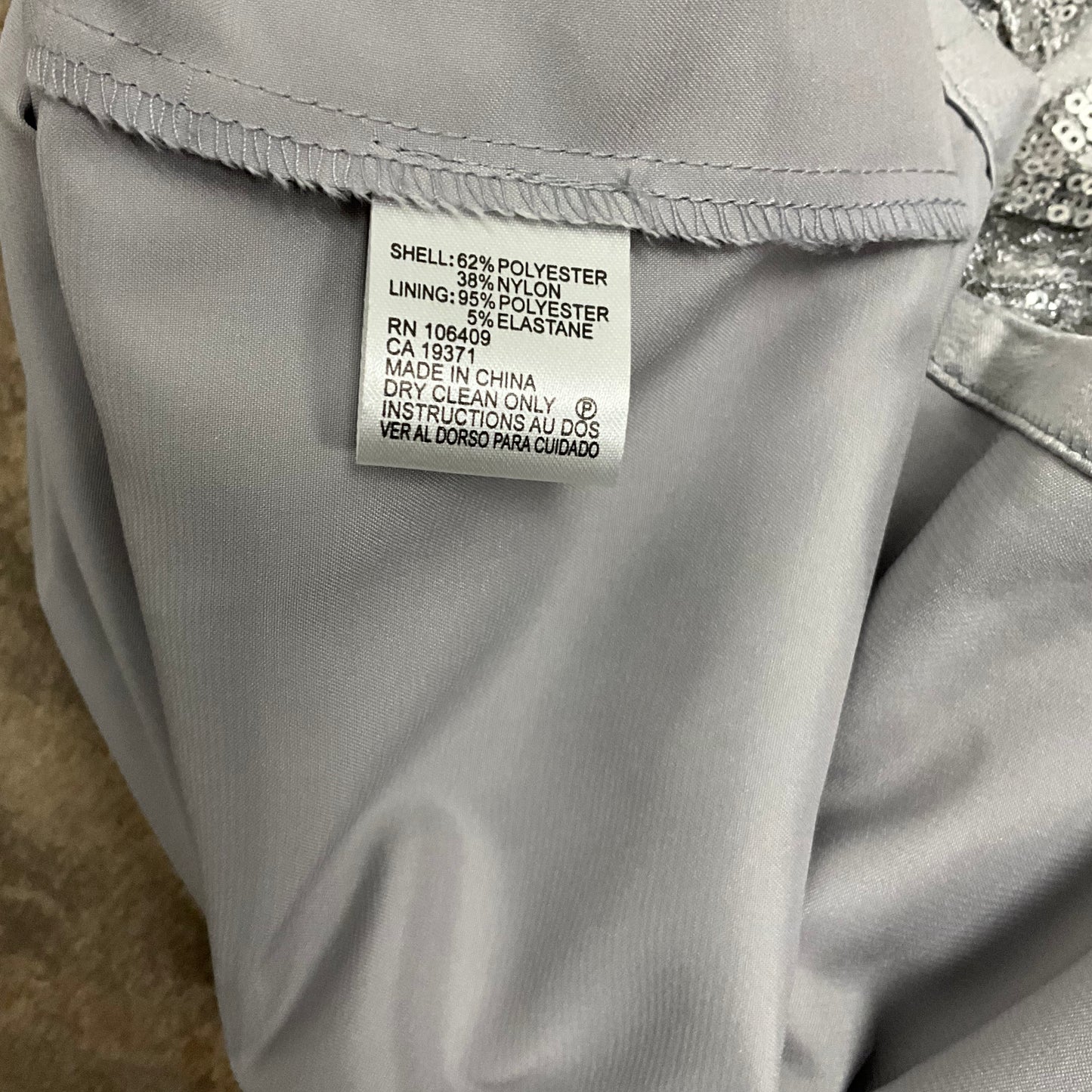 Tahari Arthur S. Levine Silver Sequin Midi Dress