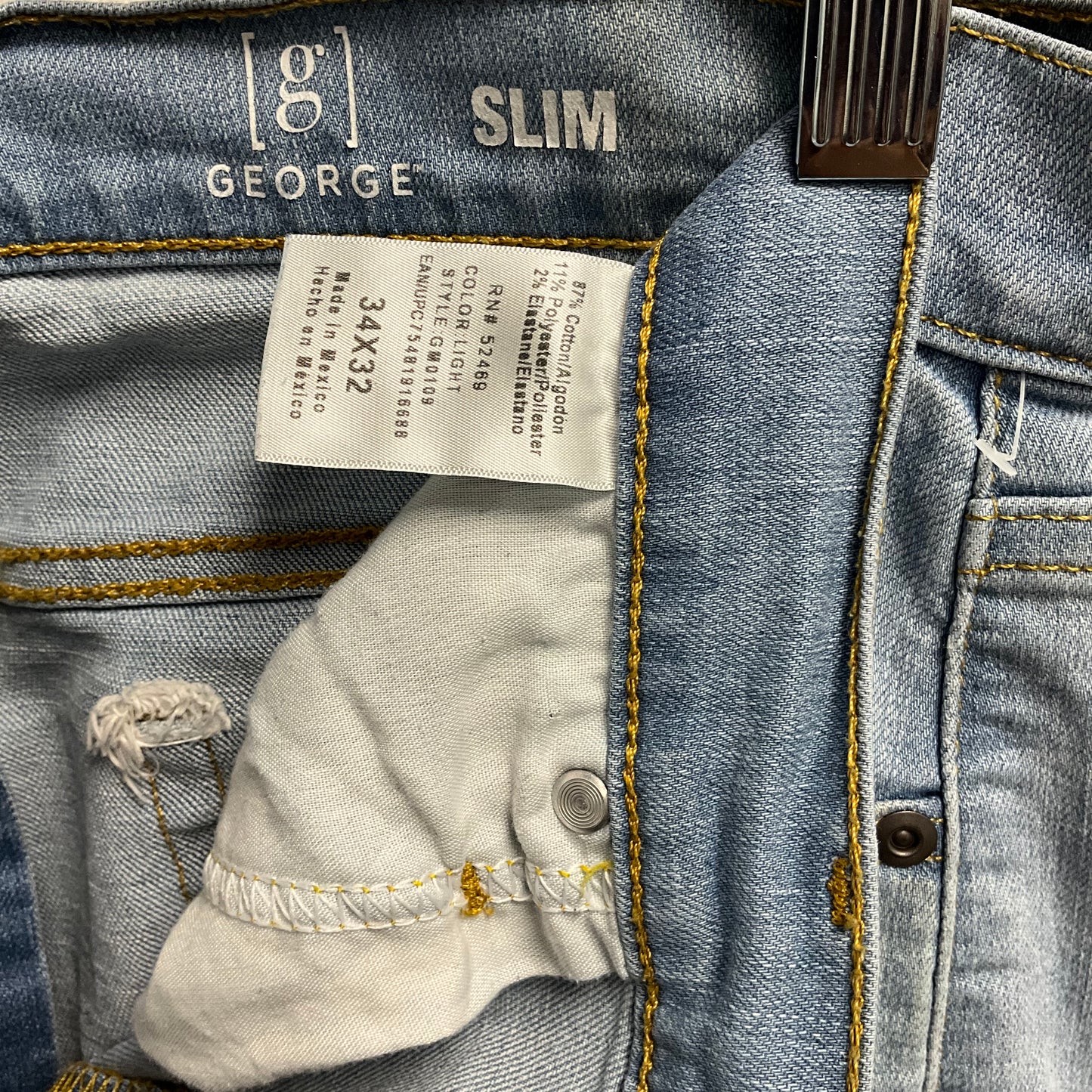 George Men's Slim Light Blue Jeans