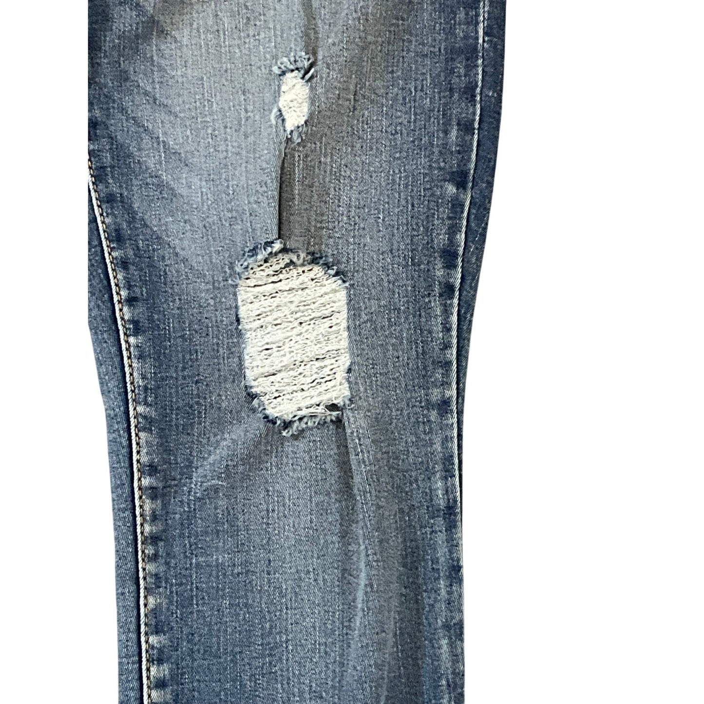 Rewash Mid Rise Distressed Skinny Jeans Blue Ripped Stretch Eco Denim Sz 7/28