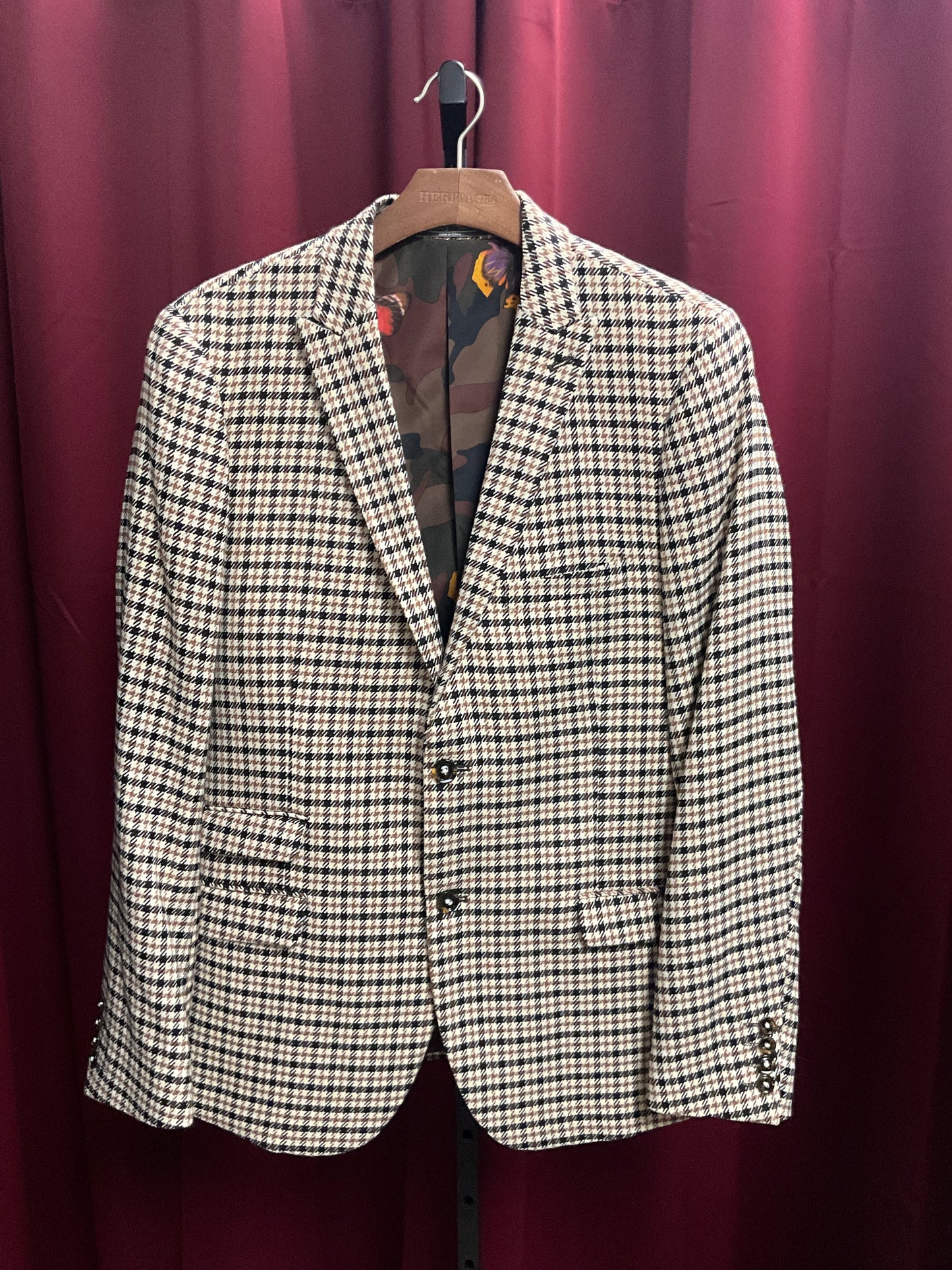 Paisley & Gray Skinny Fit 3 Pc Houndstooth Plaid Suit