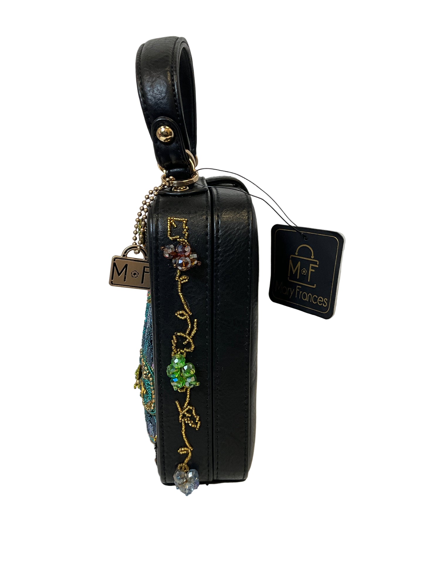 Mary Frances In the Spirit Cocktails Black Beaded Novelty Handbag