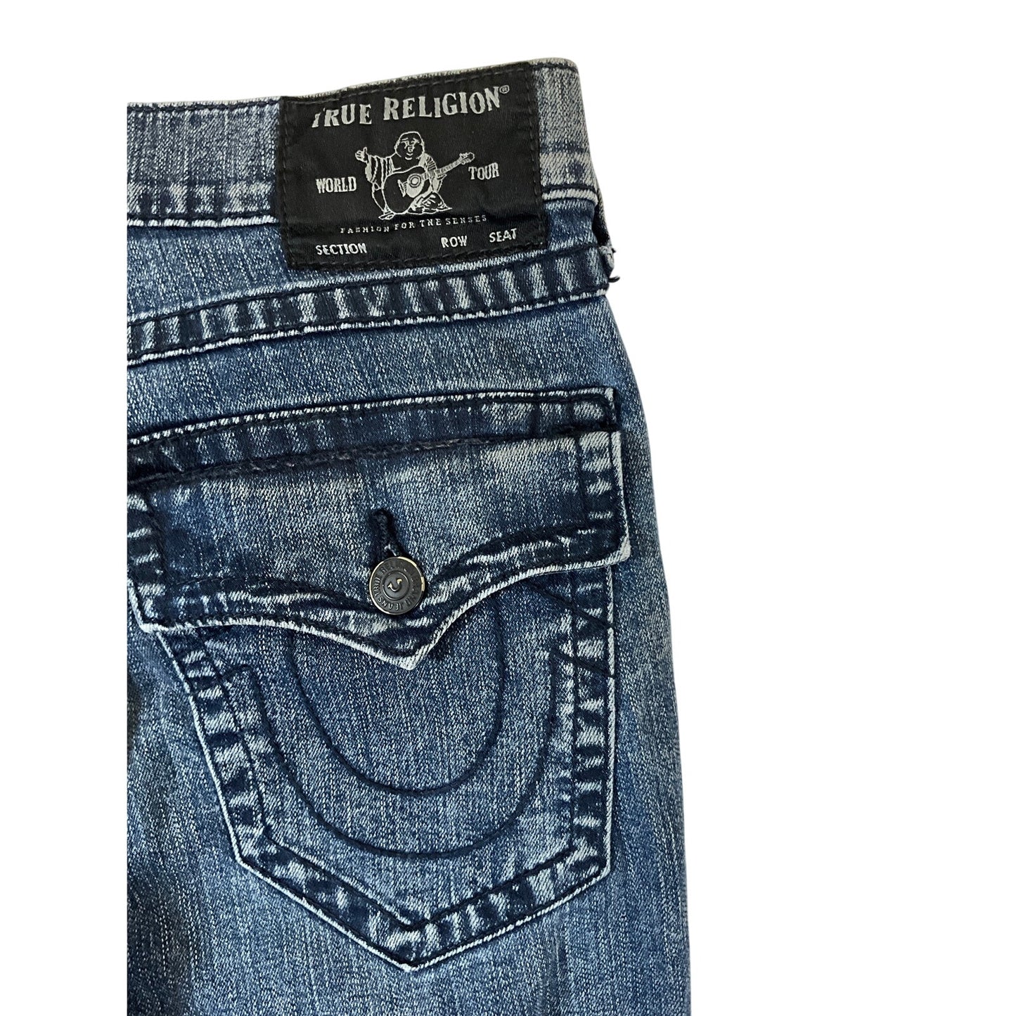 True Religion Men’s Ricky Straight Jeans Size 31 Blue Acid Wash