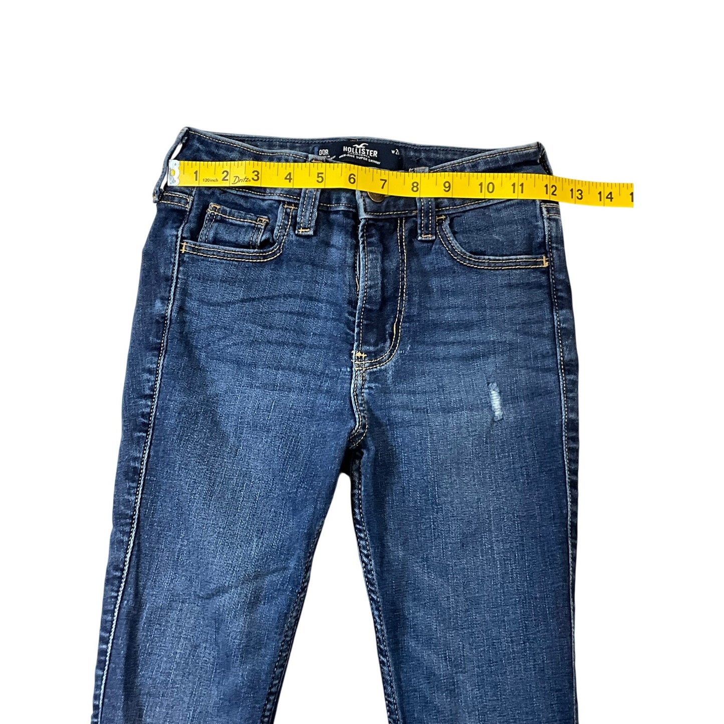 Hollister High-Rise Super Skinny Jeans Dark Wash Distressed  Size W24R