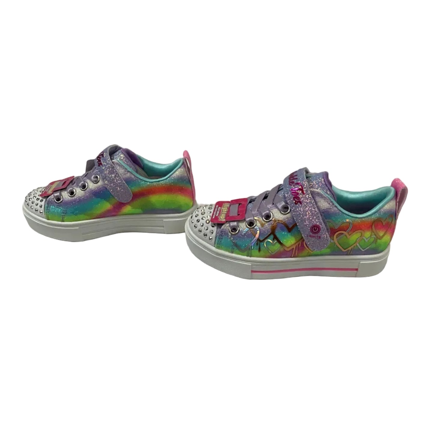 Skechers Twinkle Toes Light Up Velcro Sneakers Girls Size 11