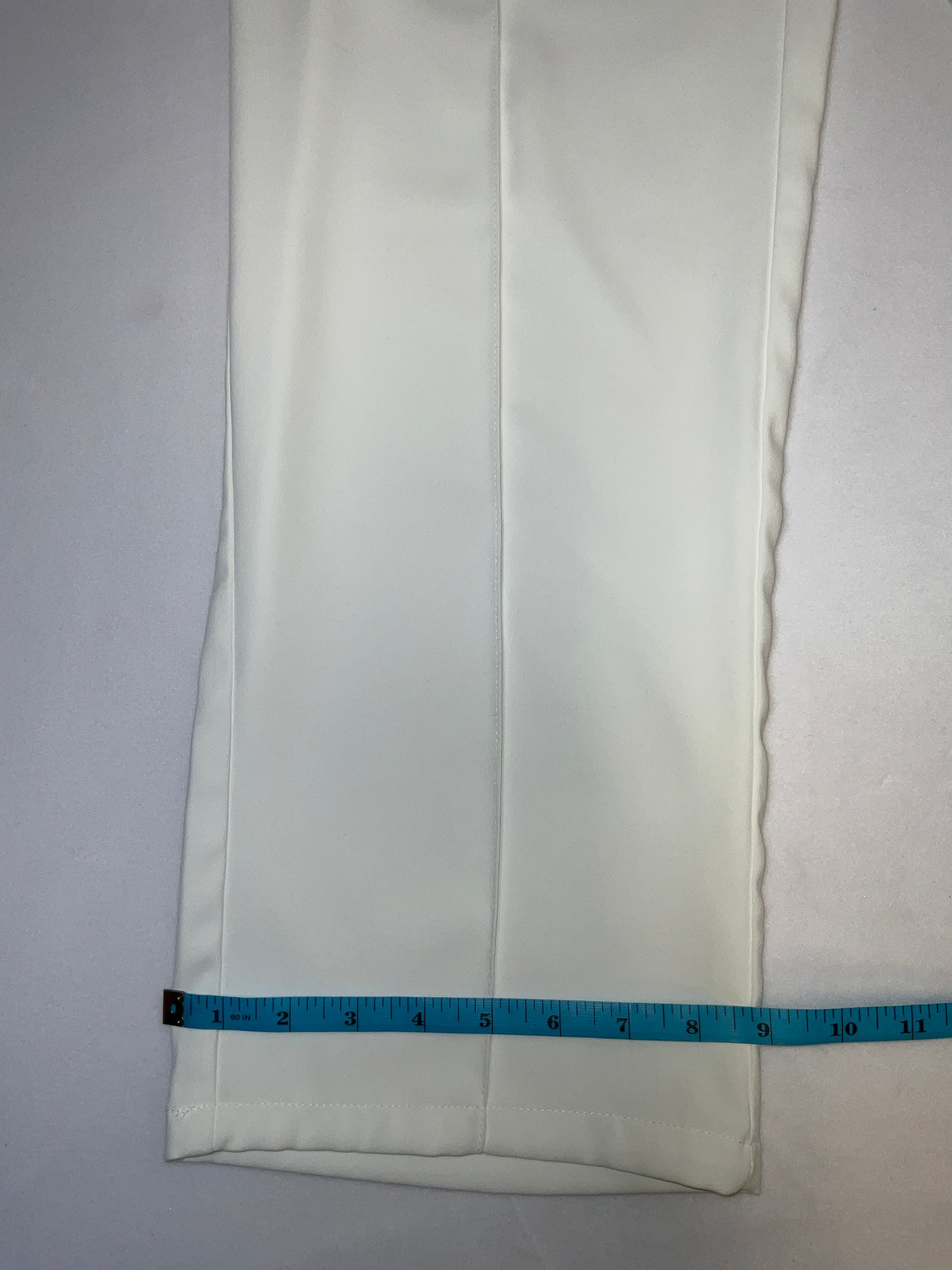 Women's White Casual Wear Front Seam Trousers Size XL