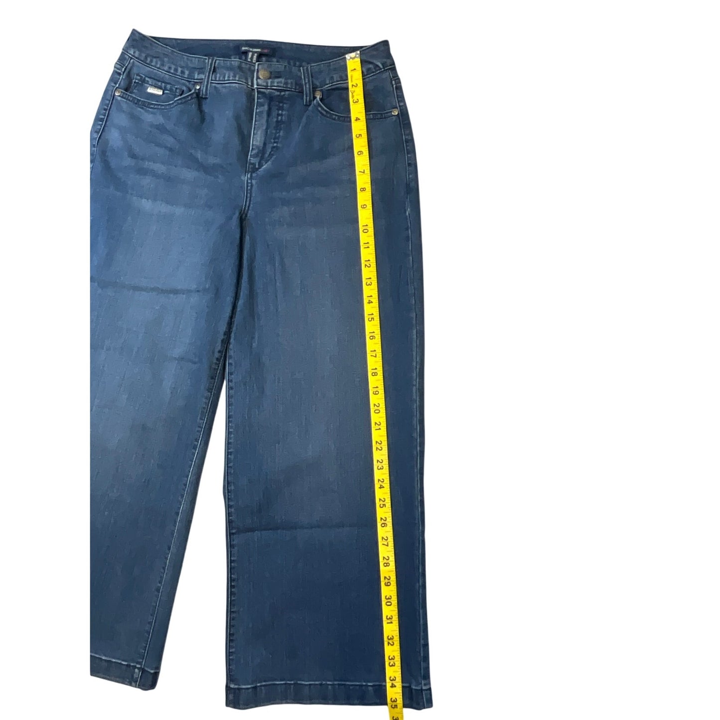 Isaac Mizrahi Live Women’s Size 10 Wide-Leg Crop Jeans Medium Wash Denim