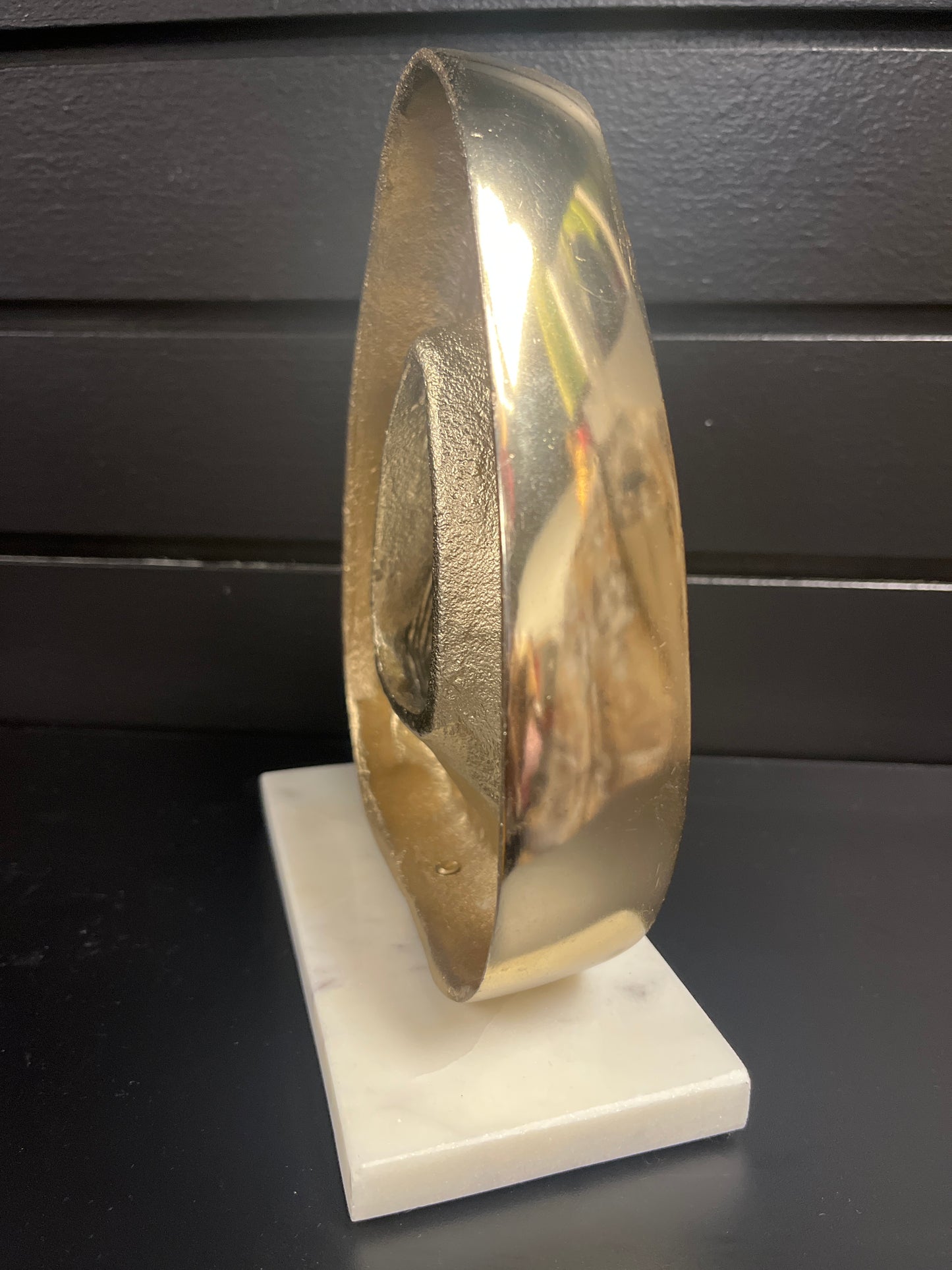 Decorative Metal Abstract Sculpture with Gold Tone Finish