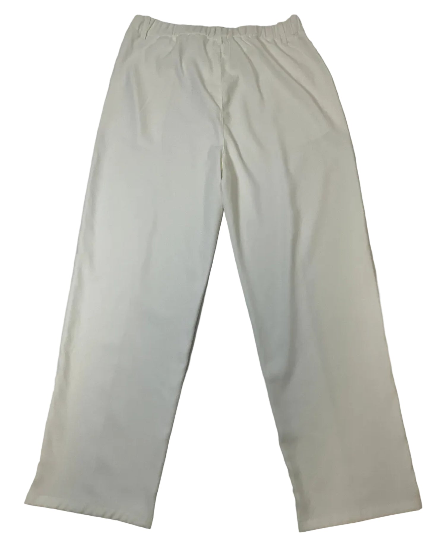 Women's White Casual Wear Front Seam Trousers Size XL