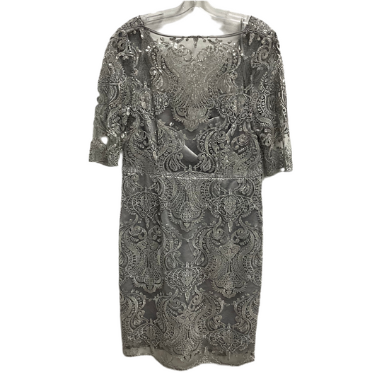 Tahari Arthur S. Levine Silver Sequin Midi Dress