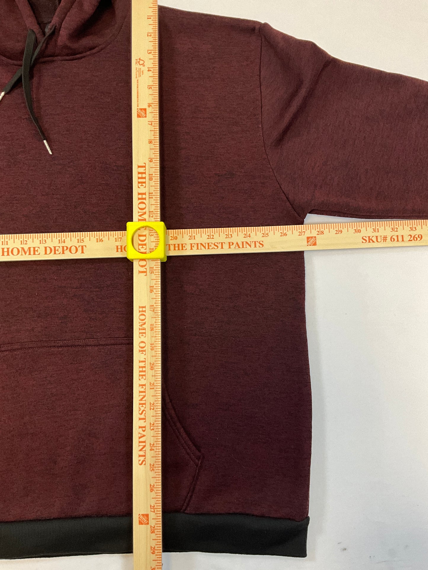 Real Essentials Men's 2XL Maroon Heathered Pullover Hoodie.