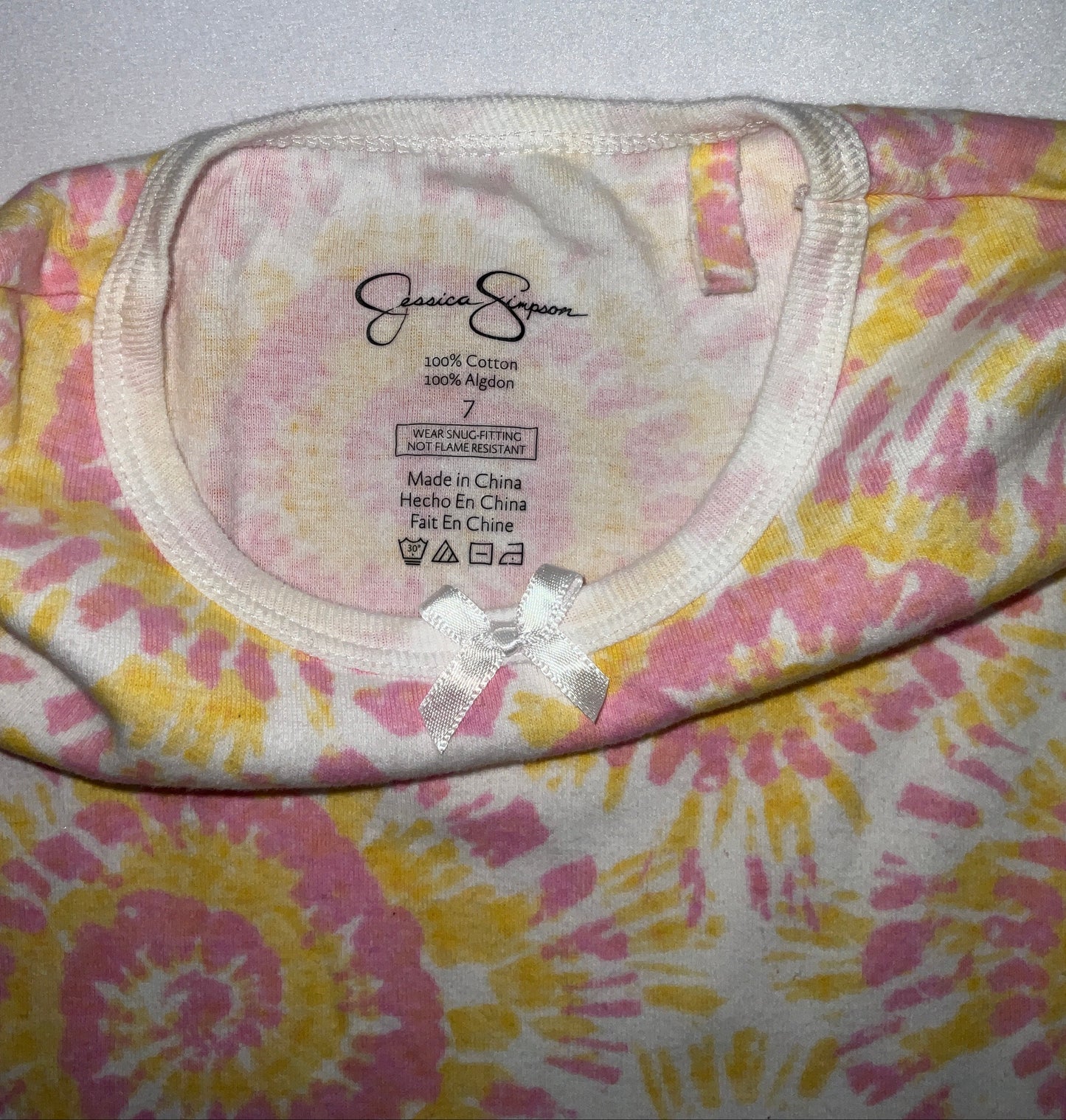 Jessica Simpson Girls 2pc Tye Dye Pajama Set - Size 7