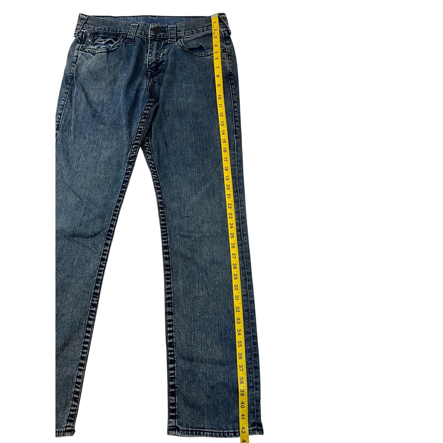 True Religion Men’s Ricky Straight Jeans Size 31 Blue Acid Wash