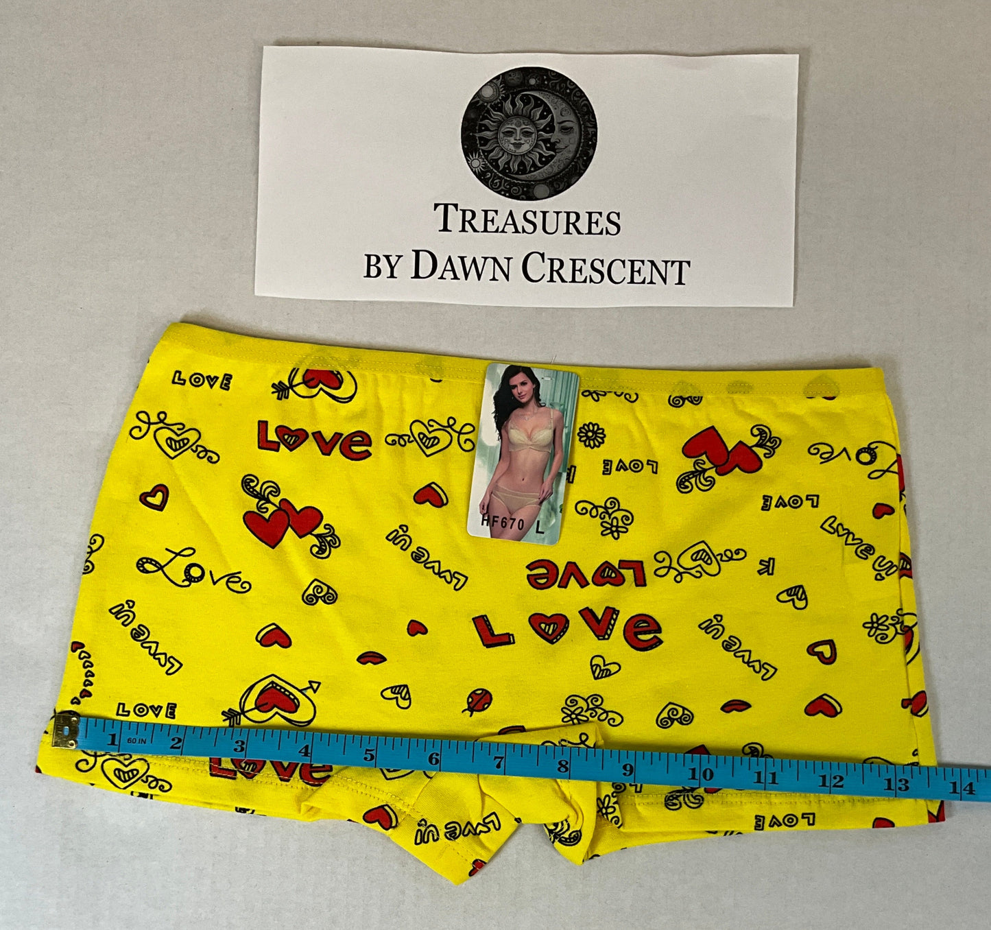 Women's 5-Piece Love Print Comfortable Boy Shorts